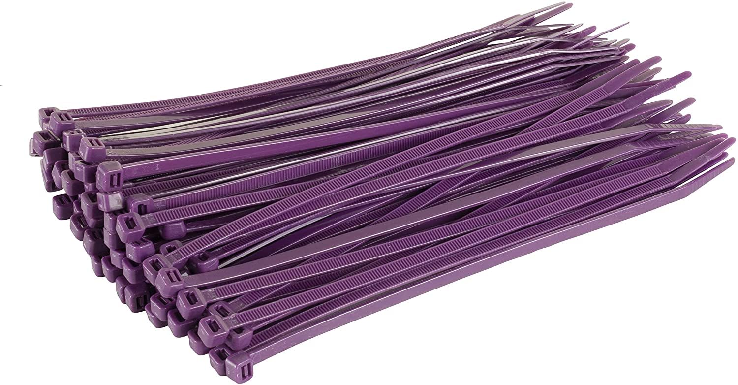 Sgc Purple Cable Ties 100Mm 200Mm 300Mm 370Mm Nylon Plastic Zip Ties (25, 140Mm X 3.6Mm)