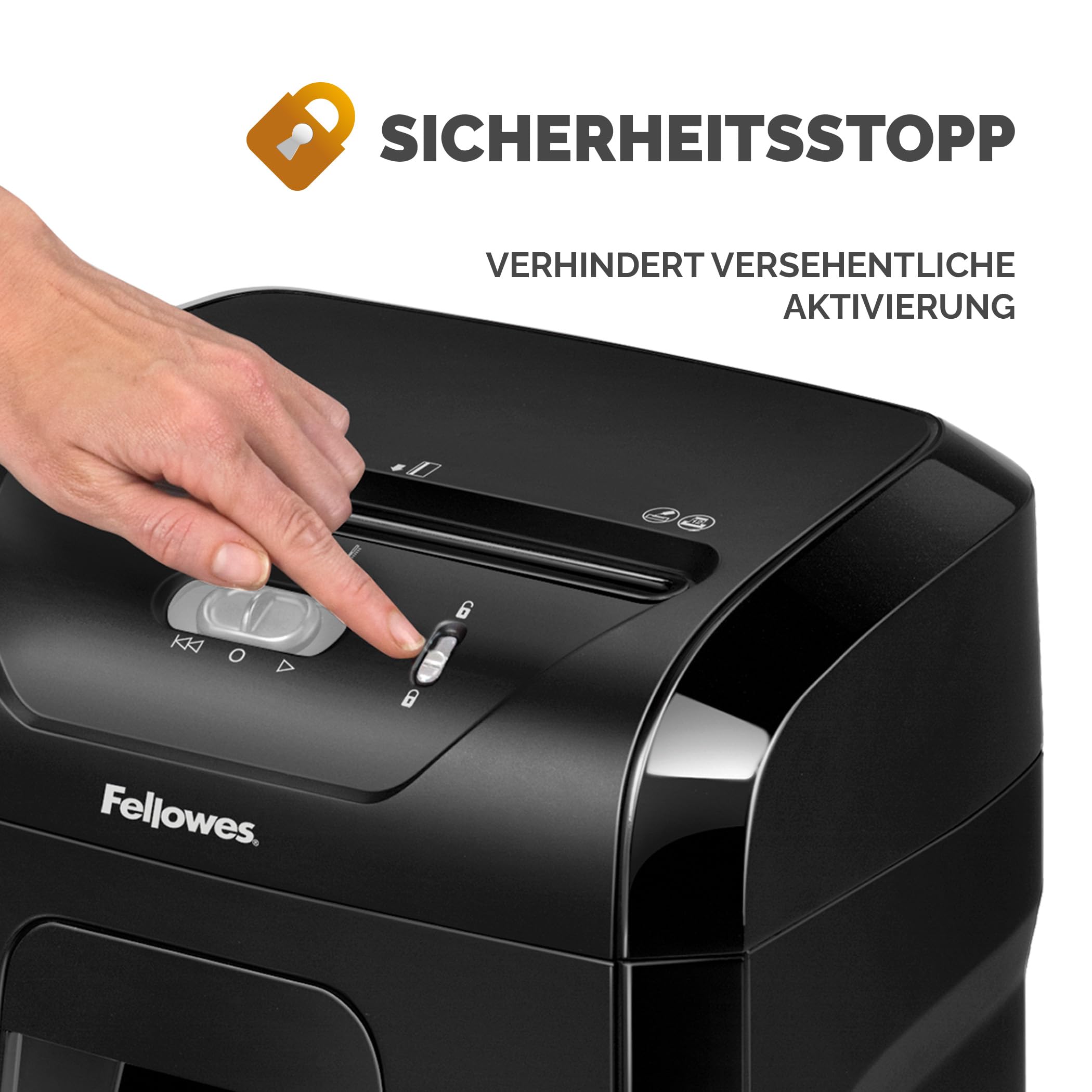 Fellowes FS-15C Aktenvernichter, Kreuzschnitt, 15 Blatt, P4, 19L Auszugsbehälter, Hochsicherheit, Papiervernichter für Zuhause & Büro, Leise & Leistungsstark, Schwarz