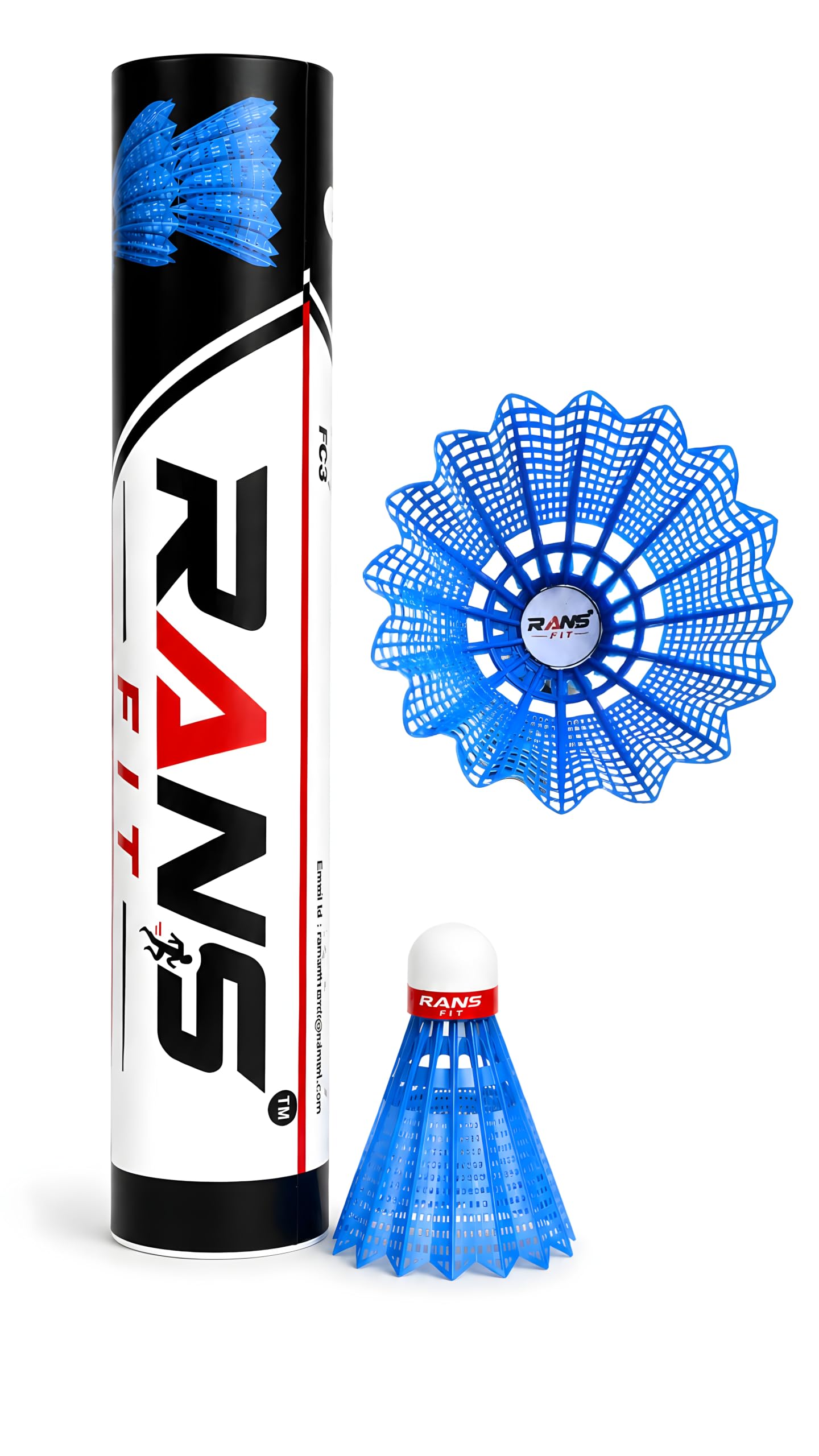RANSFIT-NH15 Nylon Shuttlecock - Blue,(Medium, 78, Pack of 10) | Stable Flight, Strong & Durable, Lightweight Design, Practice & Tournaments, Deformation Resistant-image-0