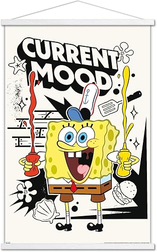 Trends International Nickelodeon Spongebob - Current Mood Wall Poster, 22.37" x 34.00", Premium Print and White Hanger Bundle Trends International Nickelodeon Spongebob - Current Mood Wall Poster, 22.37" x 34.00", Premium Print and White Hanger Bundle
