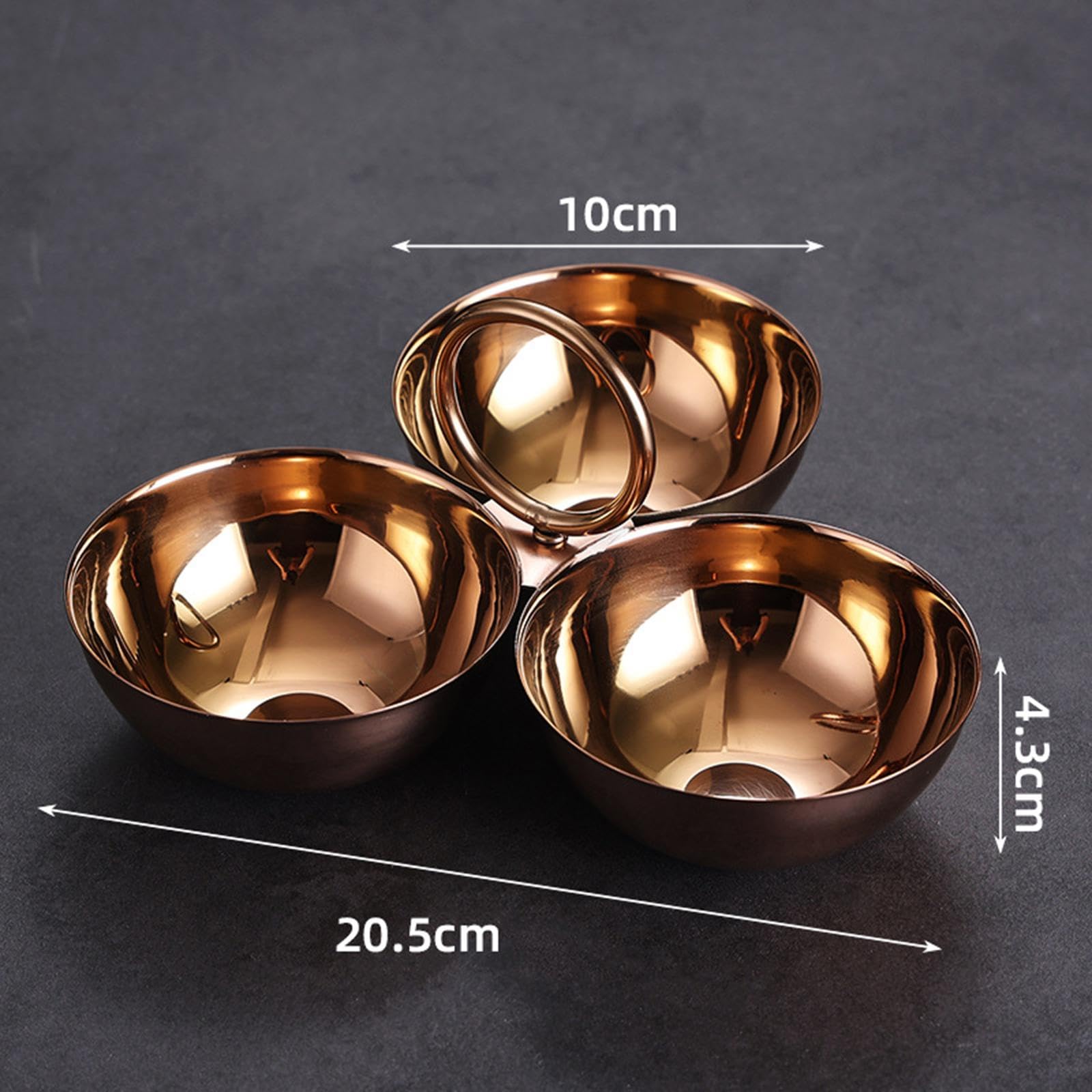 Snackschalen Edelstahl Obstschalen Geteilte Schalen für Snacks Und Vorspeisen mit Langlebigem Material Und Modernem Design für Zuhause Party Bar Resta, Roségold