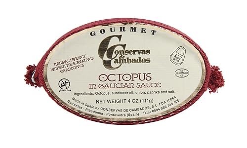 Conservas de Cambados Pulpo en Salsa Gallega (4 oz111 g Lata)