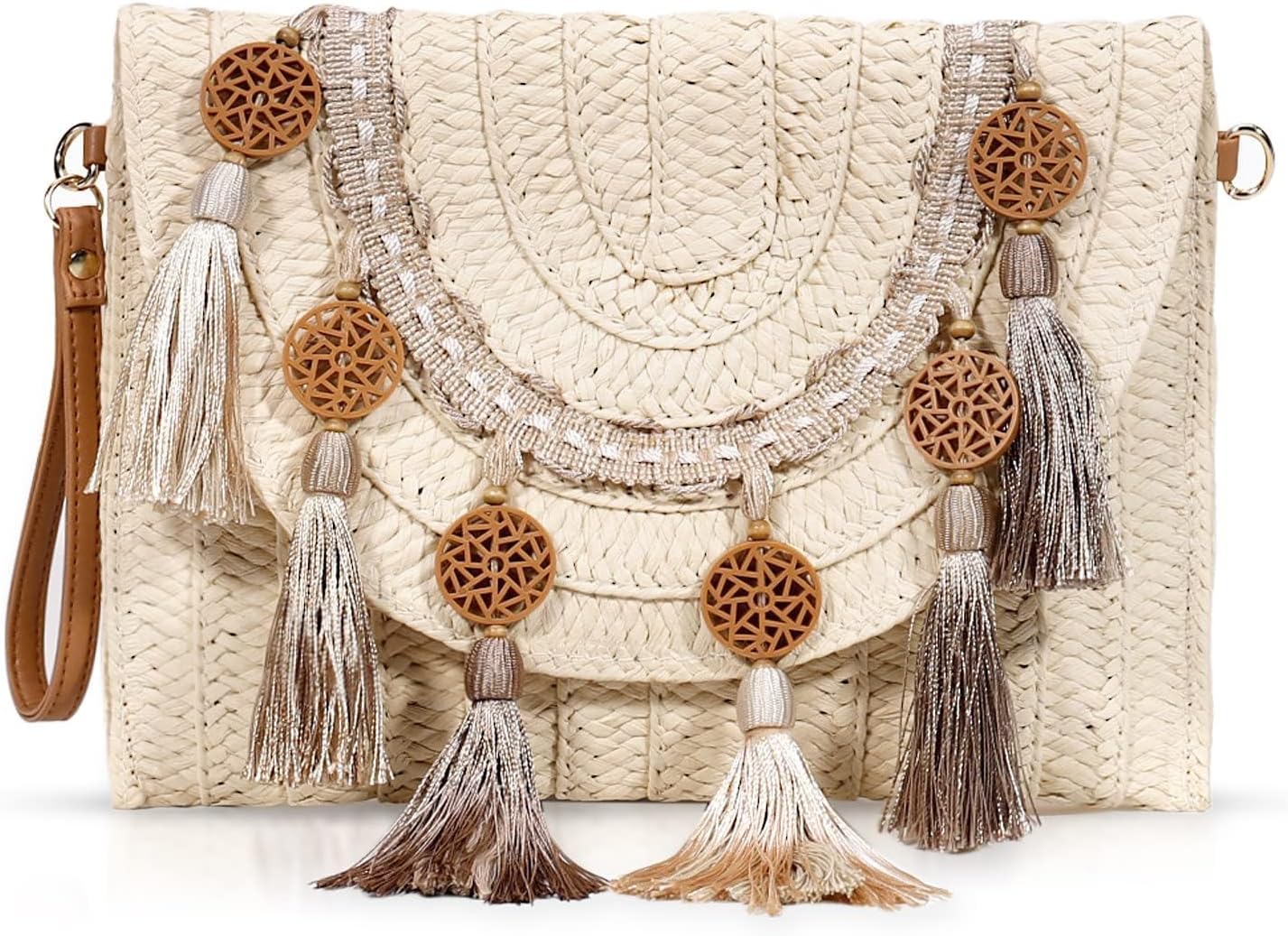 Crossbody Bags for Women, Clutch Purses, Straw Beach Bag, Bohemian Handmade Woven Purse