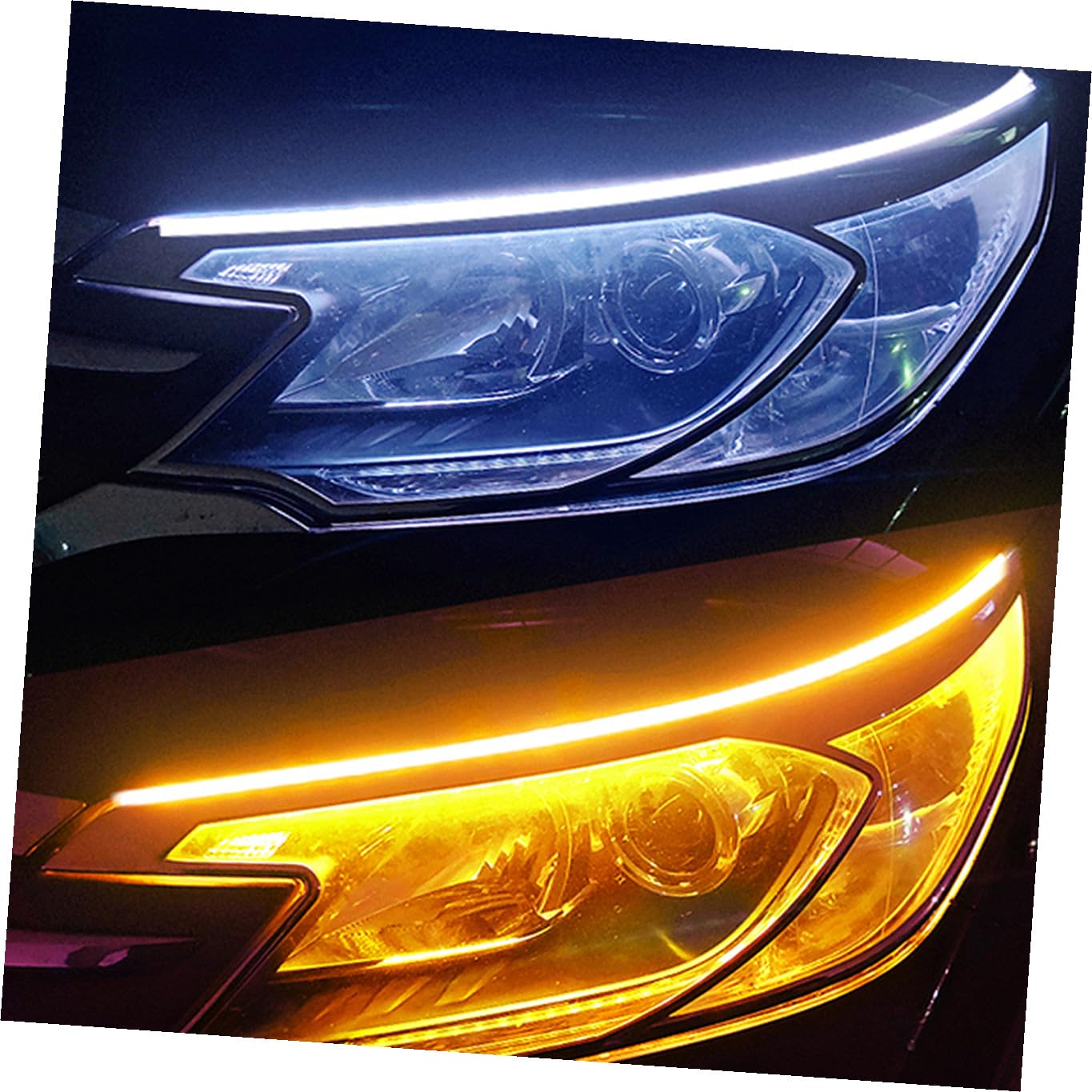 iplusmile 10 Pezzi Corsa Diurna Flessibile Barra Luminosa a Led Faro Dell'auto Striscia Faro a Led Guidato Adesivi Con Strass Luce Di Marcia Diurna Automatica Fari a Bianca Epossidico