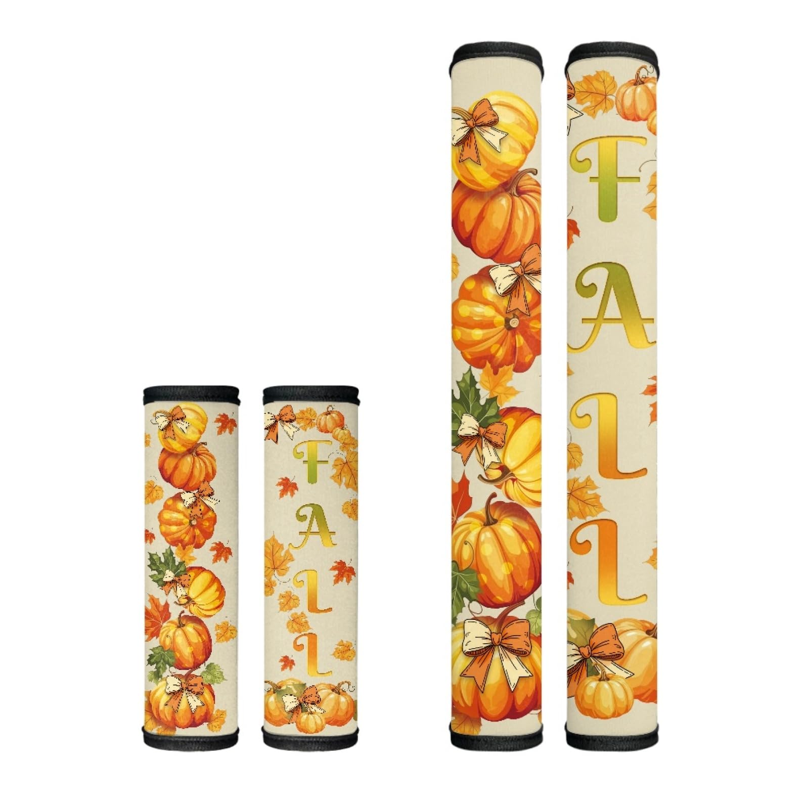 Dreaweet Fall Pumpkin Maple Leaf Print Refrigerator Handle Covers Set of 4
