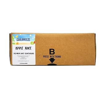 Coolbreeze Beverages 2.5 Gallon Bag in Box BIB Shelf Stable Premium Fruit Juice Syrup Concentrate - Apple Juice