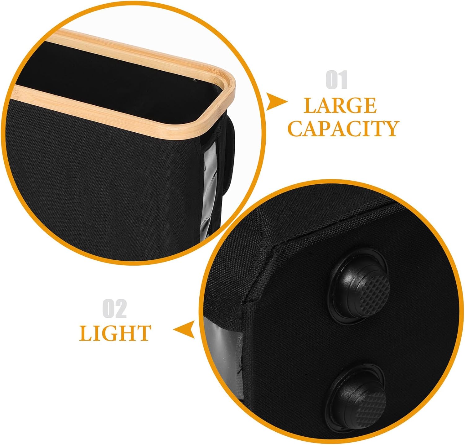 BESPORTBLE Toilet Paper Holder Basket with Lid Black Fabric Tissue Storage Bin Waterproof Dustproof Bathroom Organizer for Toilet Paper