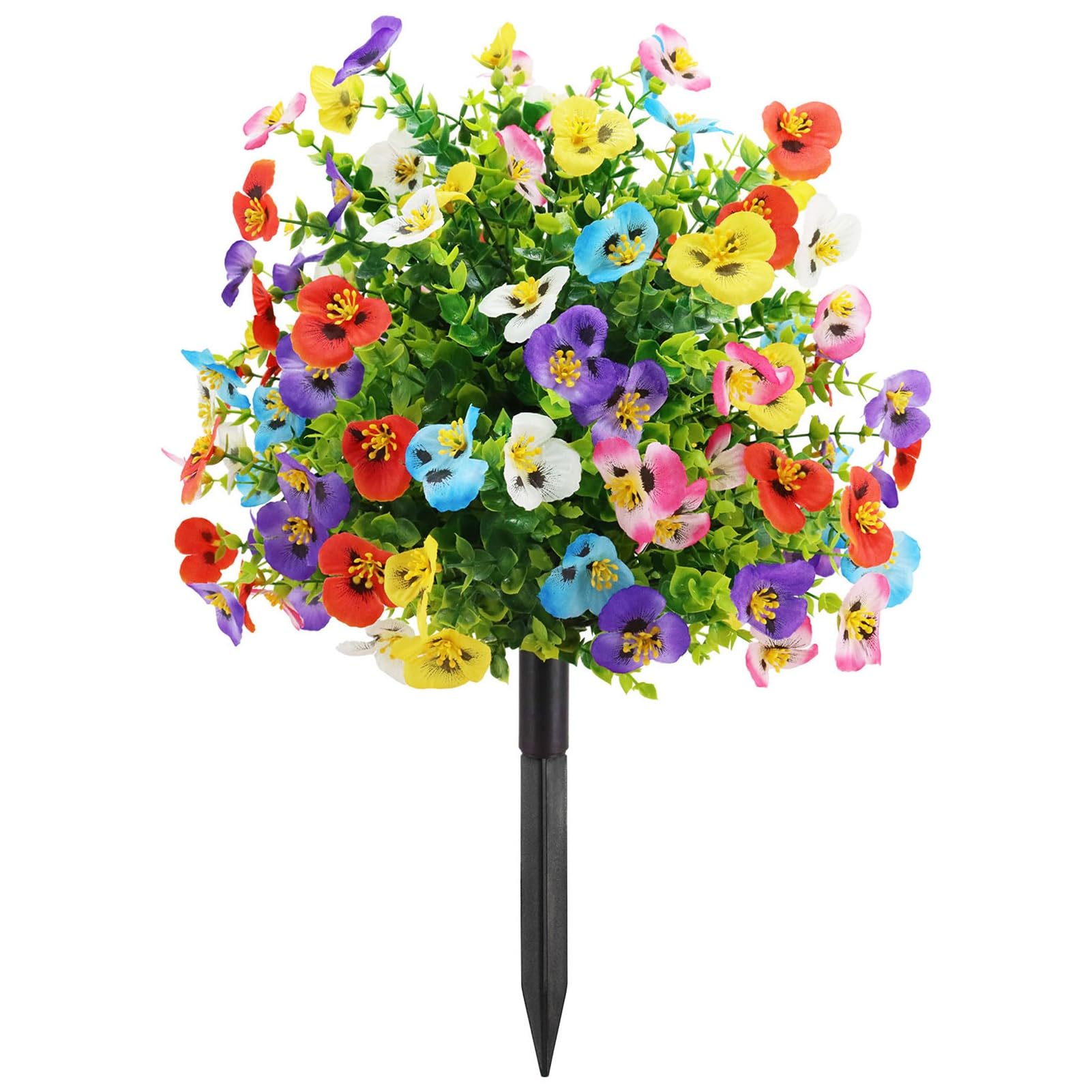 Árbol de bolas de flores artificiales con estacas para suelo en jardín y puerta