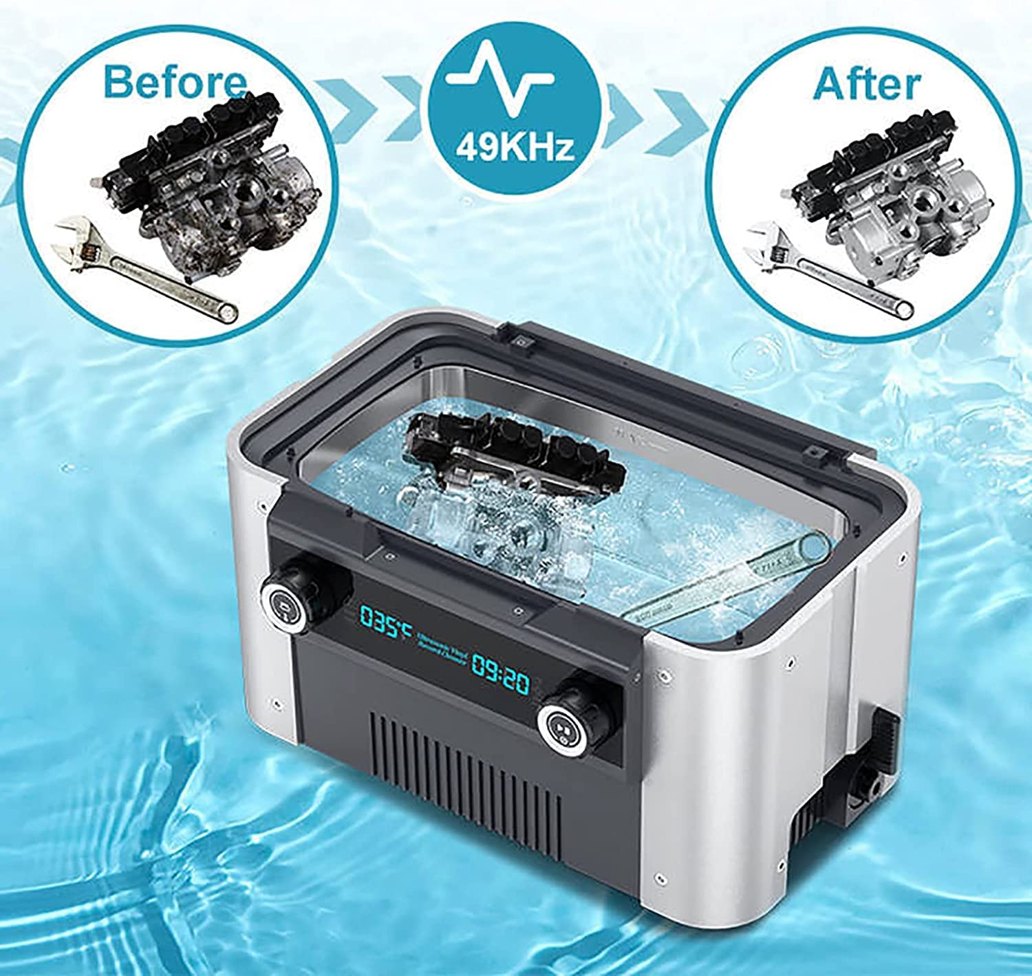 Amazon.co.jp: プロフェッショナル超音波洗浄機、CS6 高周波自動スピン