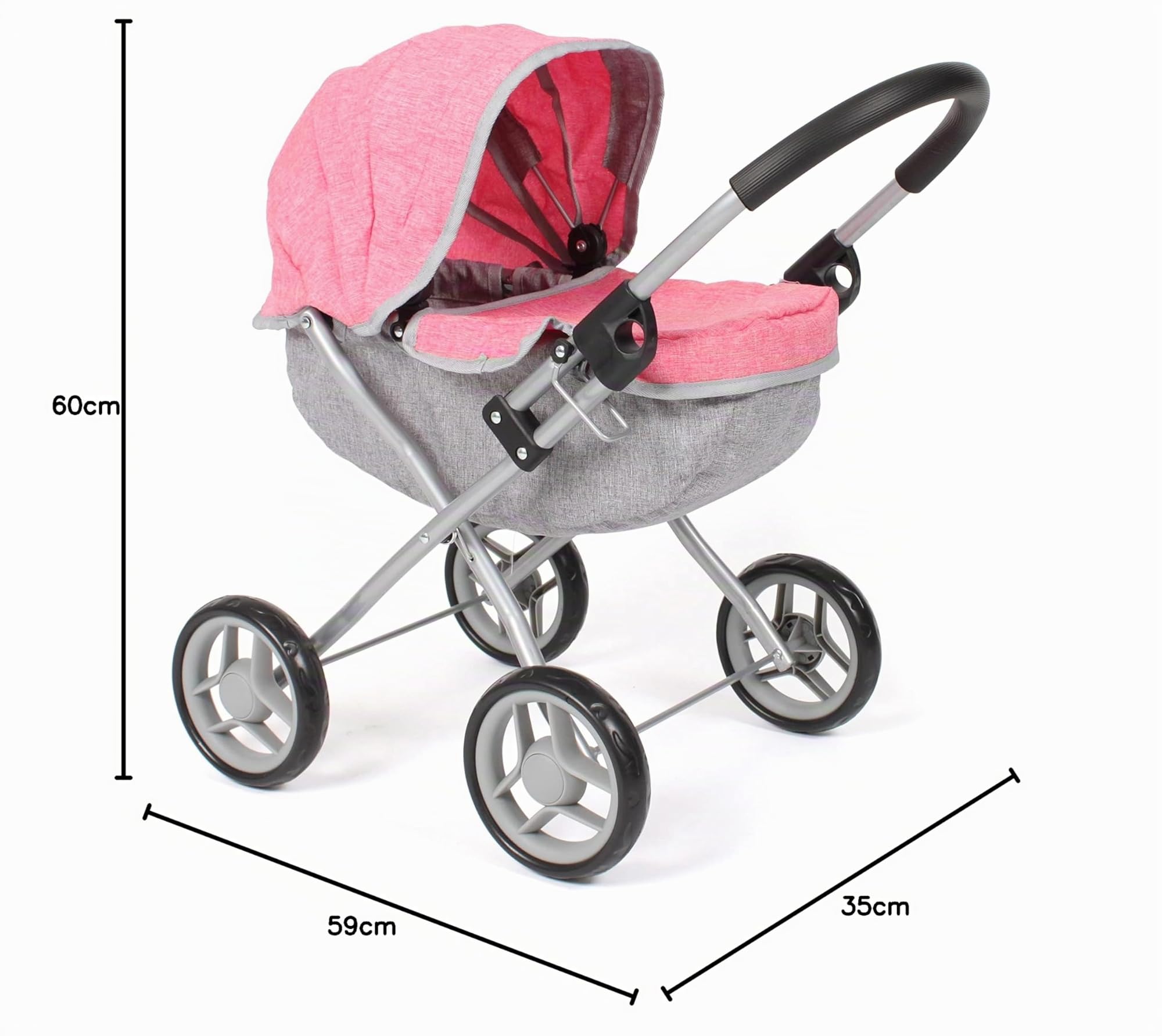 Cochecito de muñecas Lilli, pequeño Cochecito para Las más jóvenes, Color Rosa Melange