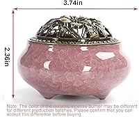 Vista 2 de Quemador de incienso de cerámica con soporte de incienso de calabash, 3 en 1, palo o bobina de cono, quemador de incienso con tapa de latón