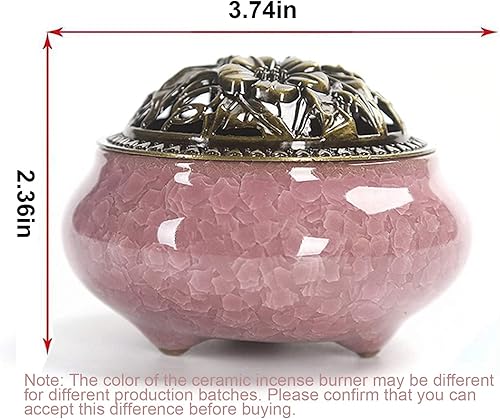 Miniatura 2 de Quemador de incienso de cerámica con soporte de palo de incienso Calabash, quemador de incienso de cerámica 3 en 1, para uso con varilla o bobina de