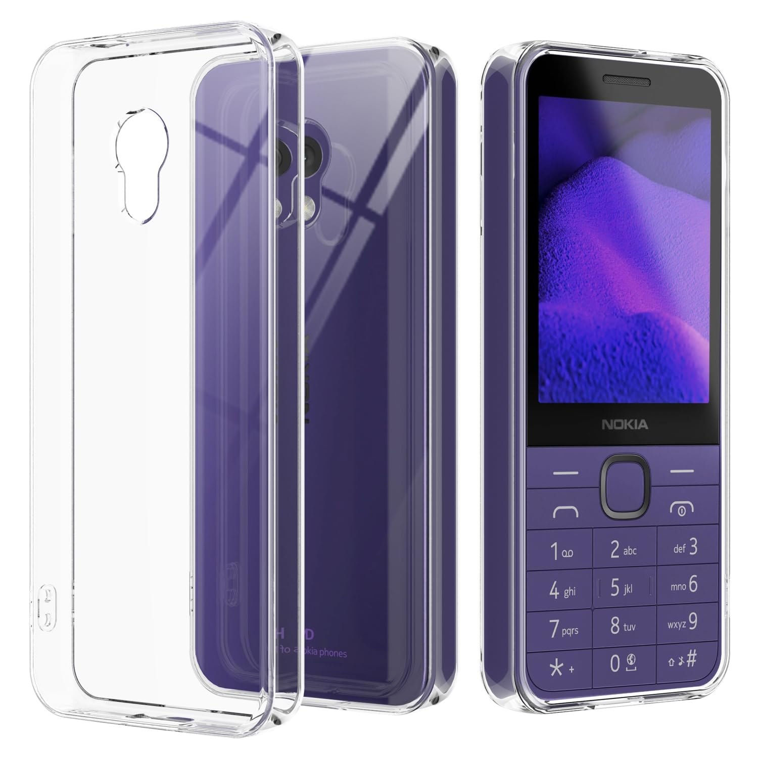 Compatible with Nokia 235 4G 2024/ Nokia 220 4G 2024 Case, Soft Bumper Anti-Scratch Silicone Phone Case Cover Transparent