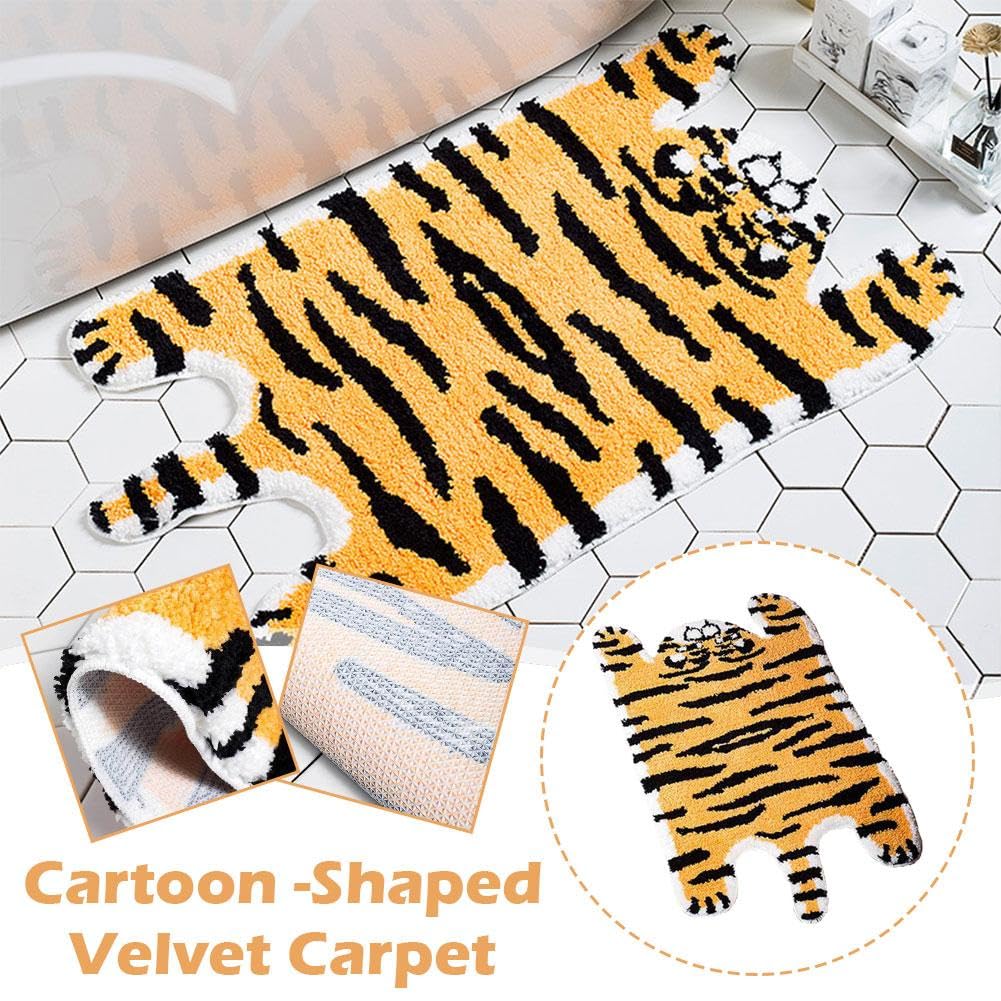 Tappeto Da Bagno Morbido A Forma Di Tigre - Antiscivolo Per Bambini | 50x90cm Divertente E Accogliente - Foto 10