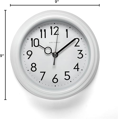 Miniatura 6 de Park Madison Reloj de pared retro de 9 pulgadas, silencioso, moderno, de mediados de siglo, diseño vintage de los años 50, movimiento de cuarzo,
