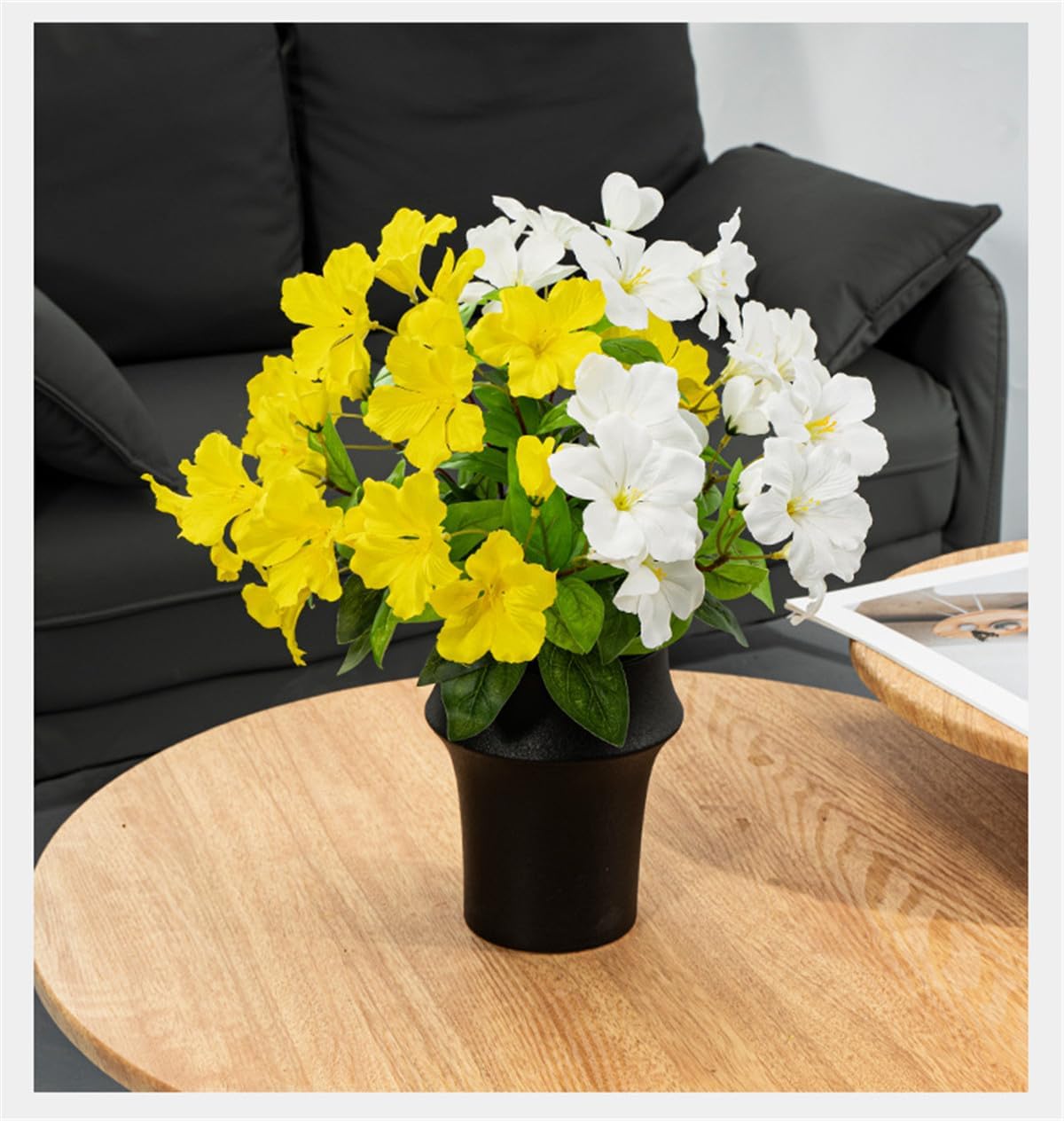 2 Pcs Artificial Azalea Flowers for Outdoors Faux Azalea Bushes Silk Flowers Greenery Artificial Azaleas Bouquet for Patio Lawn Garden Decoration (Pink) - Image 6