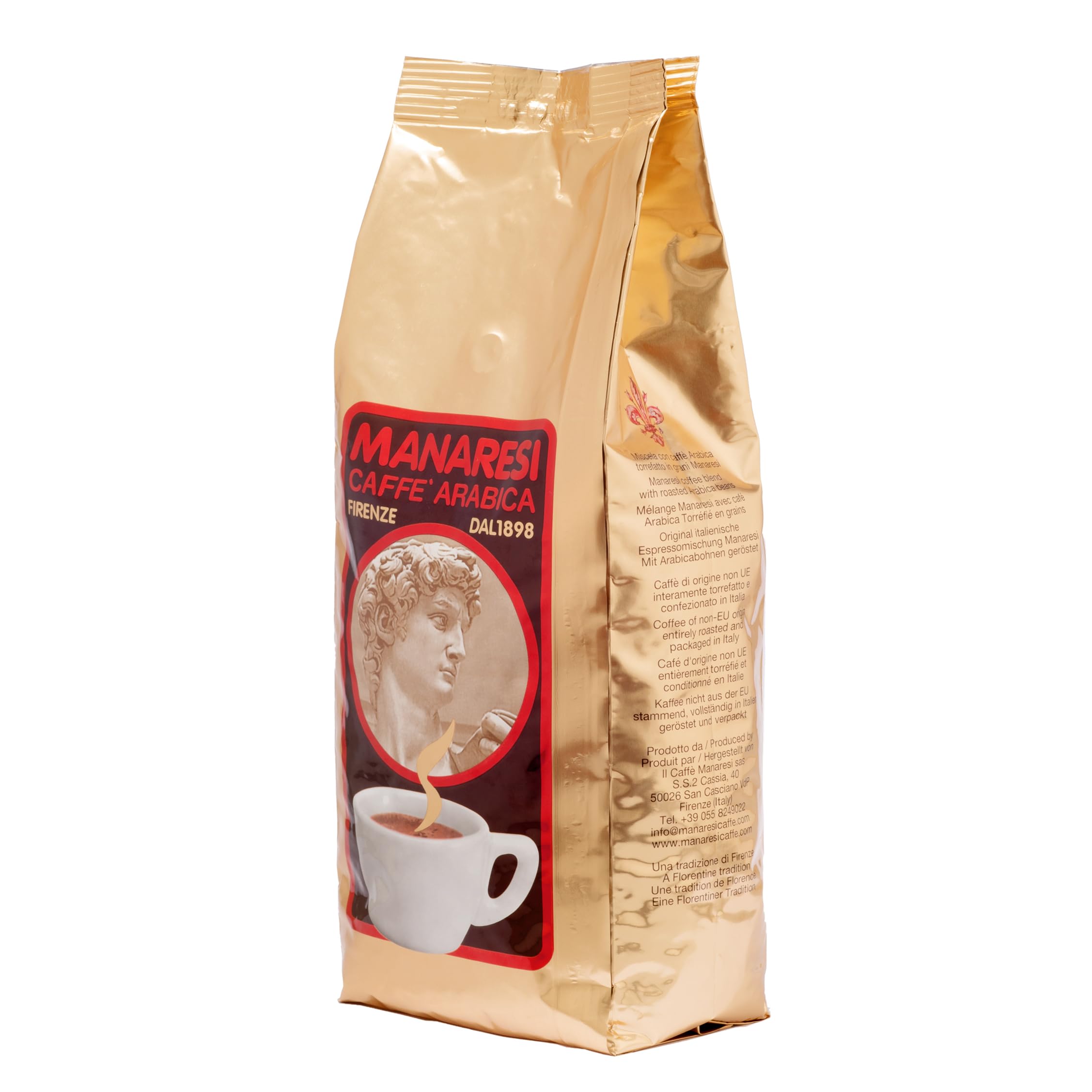 Manaresi - Kaffeeauswahl ORO in Bohnen | Packung box (4er x 1 kg) | Arabica 90% Robusta 10%