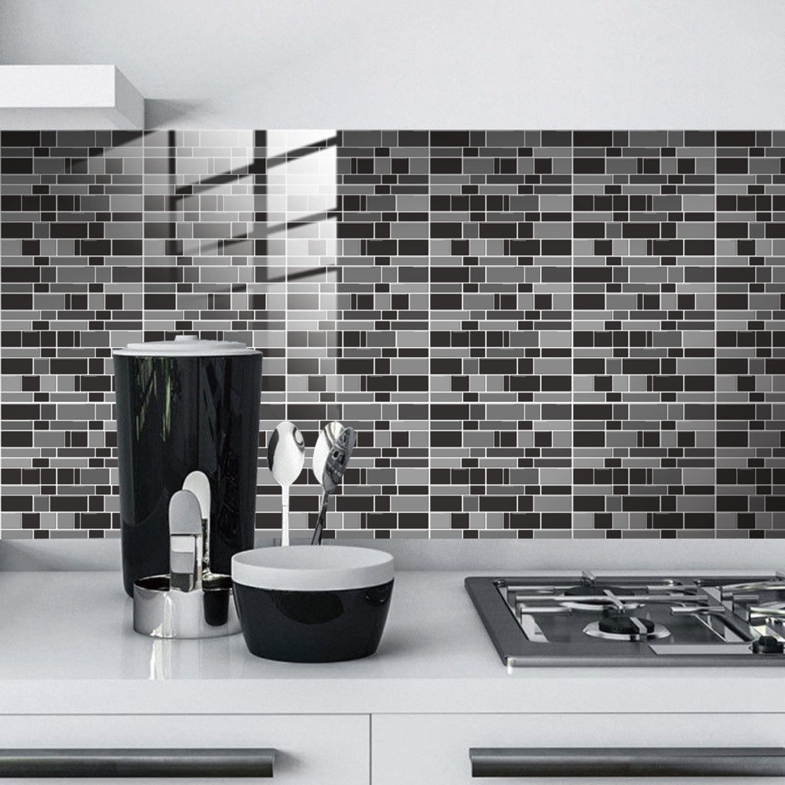 Piastrelle Adesive Cucina Modello Di Marmo Grigio Pavimento pvc Adesivo Mobili Decorazioni Piastrelle Adesive Bagno Impermeabile Resistenza all'olio Mattonelle Adesive