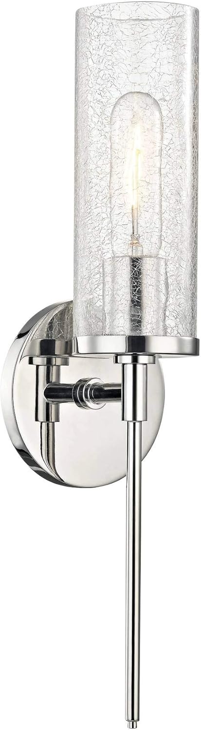 Blасk Frіdау Clеаrаnсе Mitzi H220101-PN Olivia - One Light Wall Sconce, Polished Nickel Finish with Clear Crackle Glass