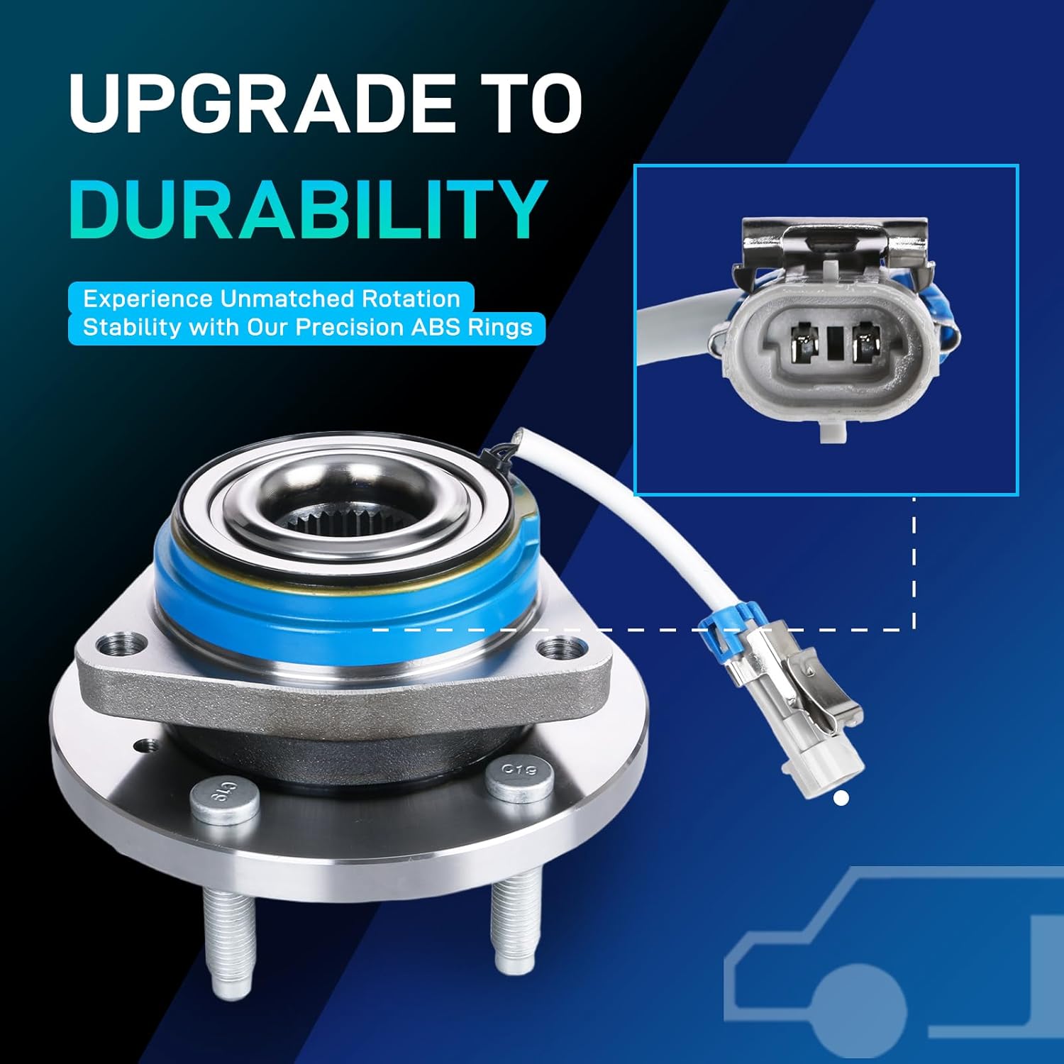 BDELI 2 Pack Front Wheel Bearing and Hub Assembly 513121 Replace for 00-11 Chevy Impala, 97-08 Pontiac Grand Prix, 06-09 Cadillac DTS, 99-02 Eldorado, 05-09 Buick Lacrosse, 06-11 Lucerne, 5 Lug w/ABS - Image 4