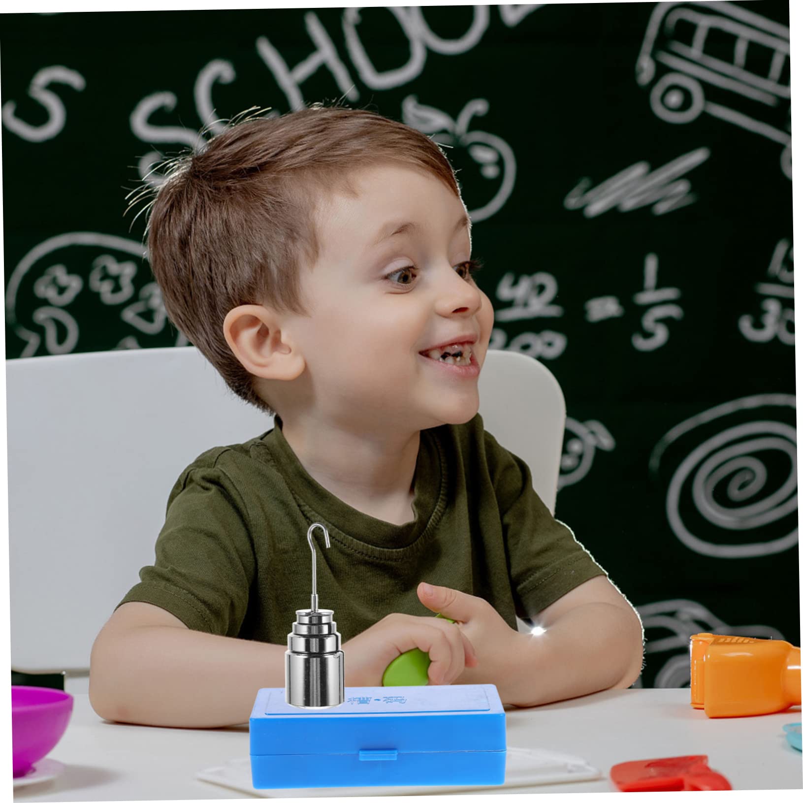 Poids à Fente de Laboratoire en Acier pour Expériences | Pesée et Tests D’équilibre, Surface Polie, Bords Lisses, Ensemble Scolaire Crochet et Boîte