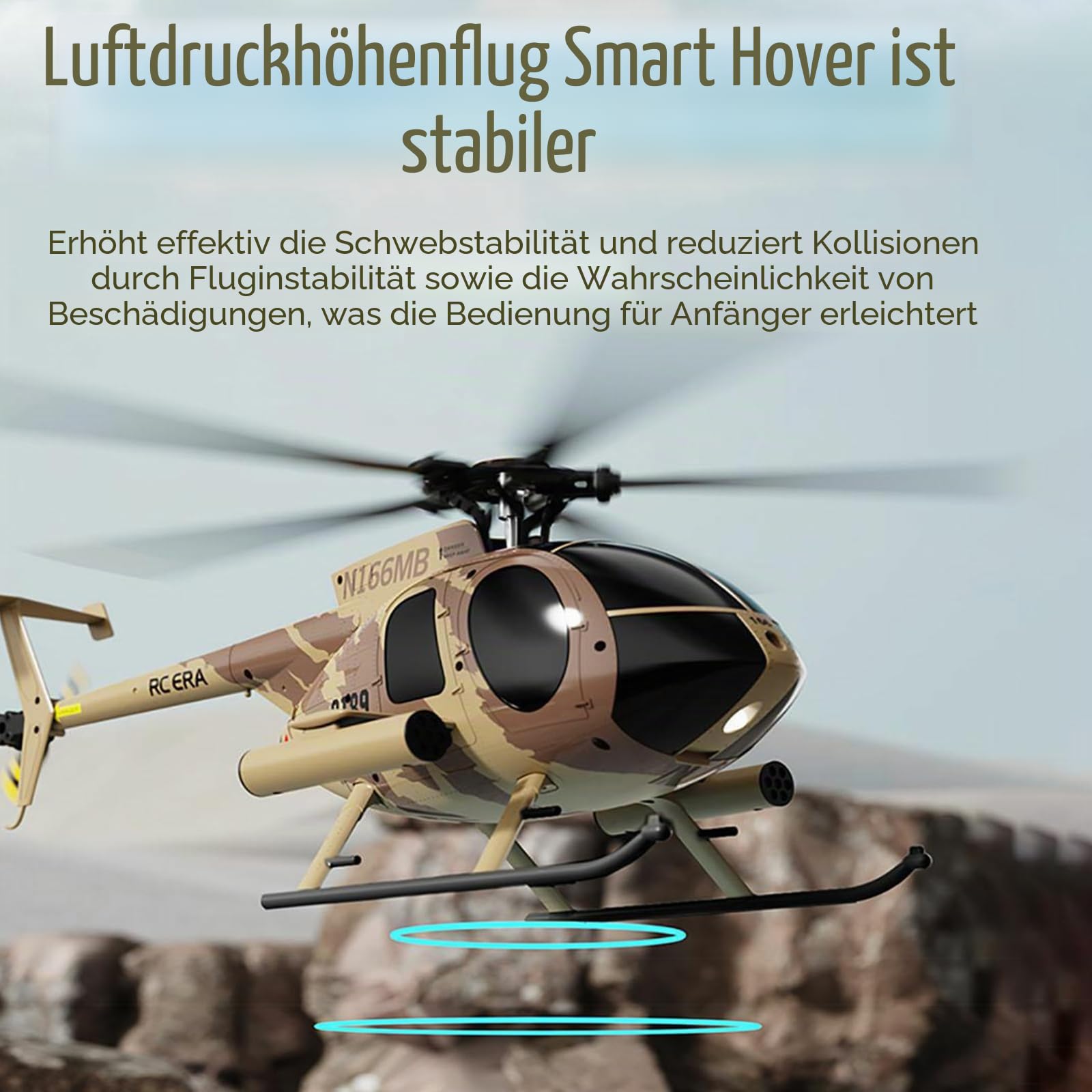 Ferngesteuerter Hubschrauber, 2.4G 6CH UAV 1:28 Bürstenloser Motor RC Hubschrauber Single Blade Flybarless Remote Hubschrauber RTF mit optischer Flusslokalisierung