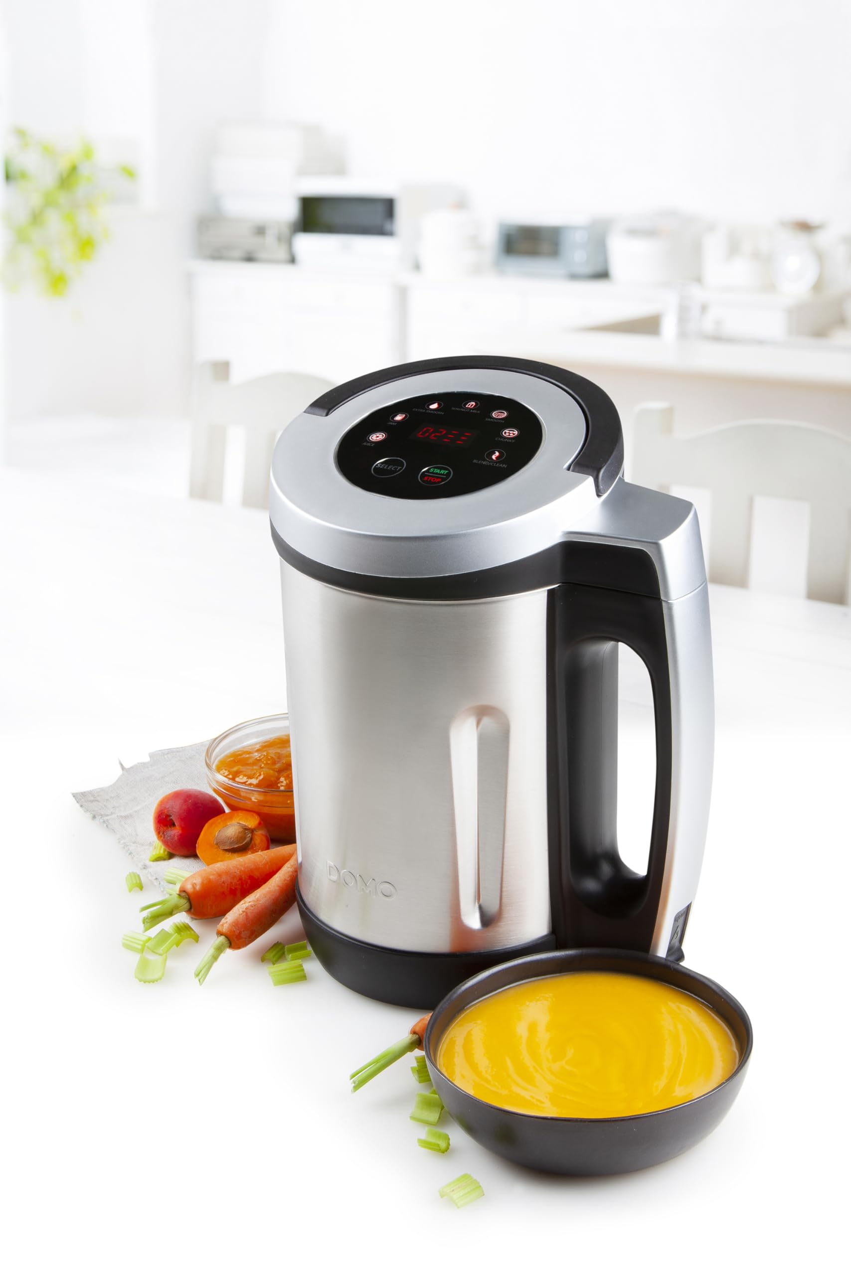 DOMO DO716BL Mixeur à soupe - 7 programmes - Soy/nut milk, extra smooth, smooth, chunky, jam, juice et blend/clean - 2,2 L
