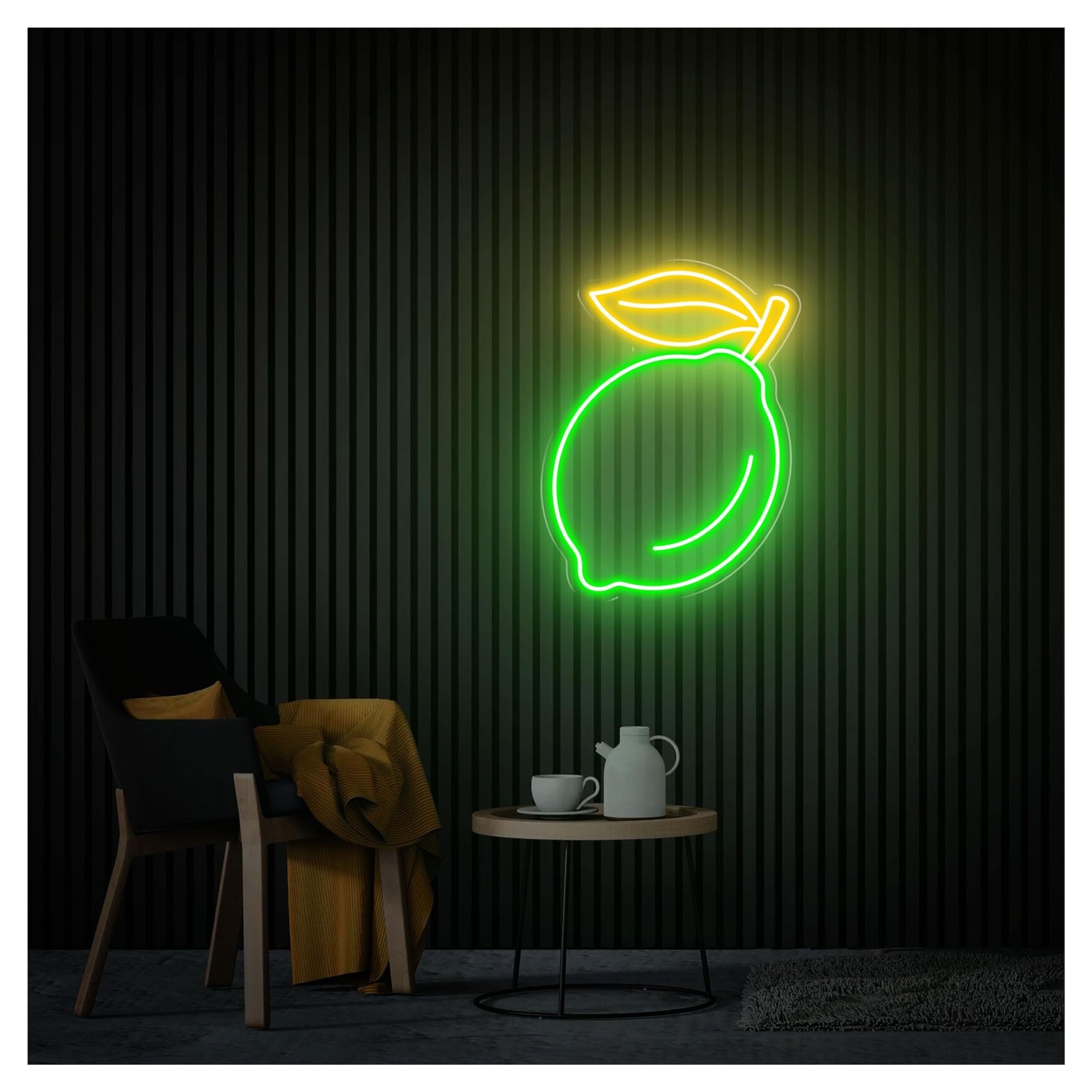 RONGCH Hanging Art Signs Fruit Lemon Neon Sign,Suitable for Restaurant Milk Tea Shop Decor with Dimmable 26cmx35cm(D)
