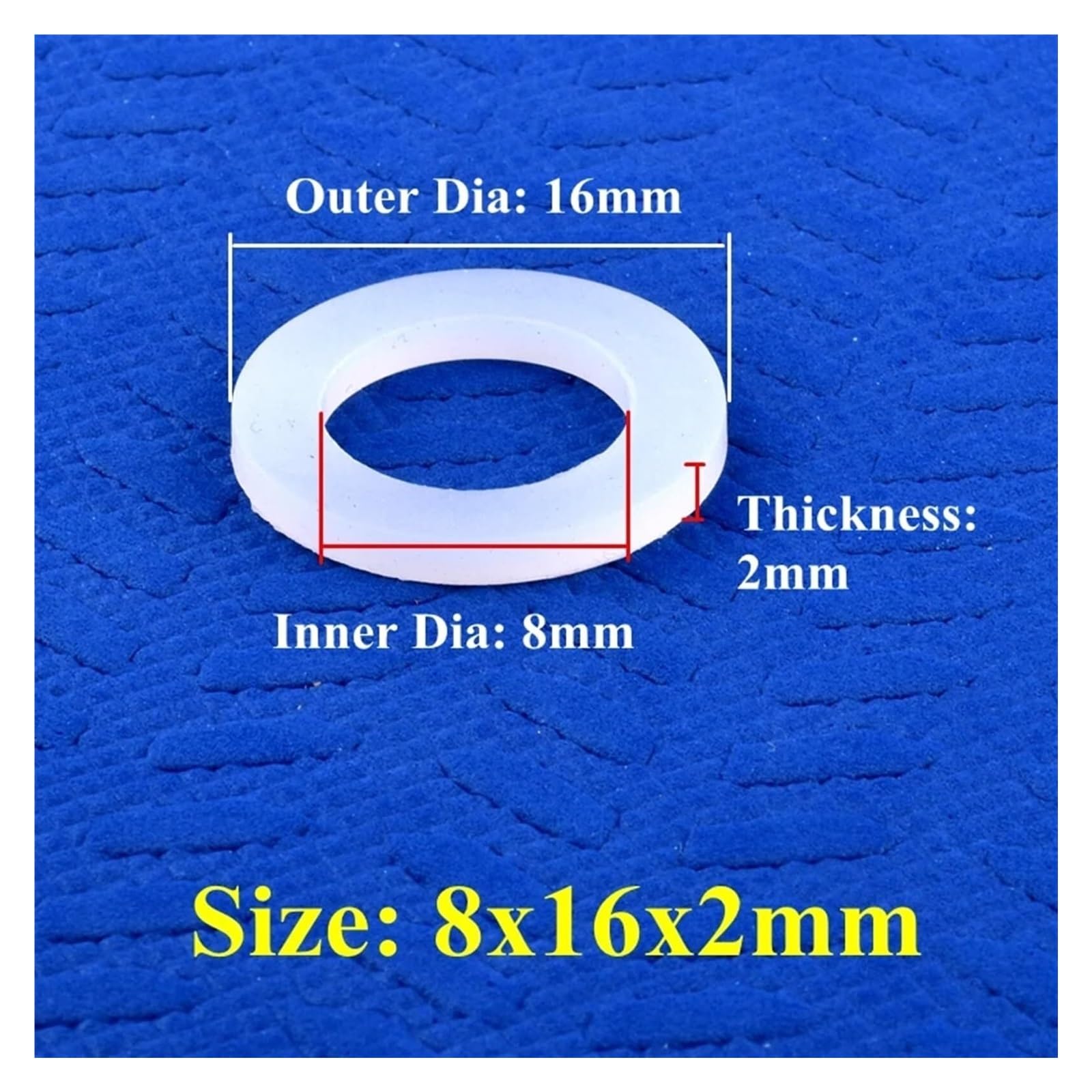 Guarnizione Resistenza alle Alte Temperature Anello di Tenuta Distributore d'Acqua Sigillatura del Giunto del Tubo dell'Acqua(8x16x2mm,200 Pieces)