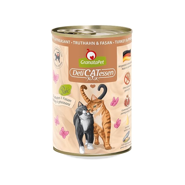 GranataPet Delicatessen - Comida húmeda para Gatos con Pavo y faisán, Comida húmeda para Gatos, Comida…