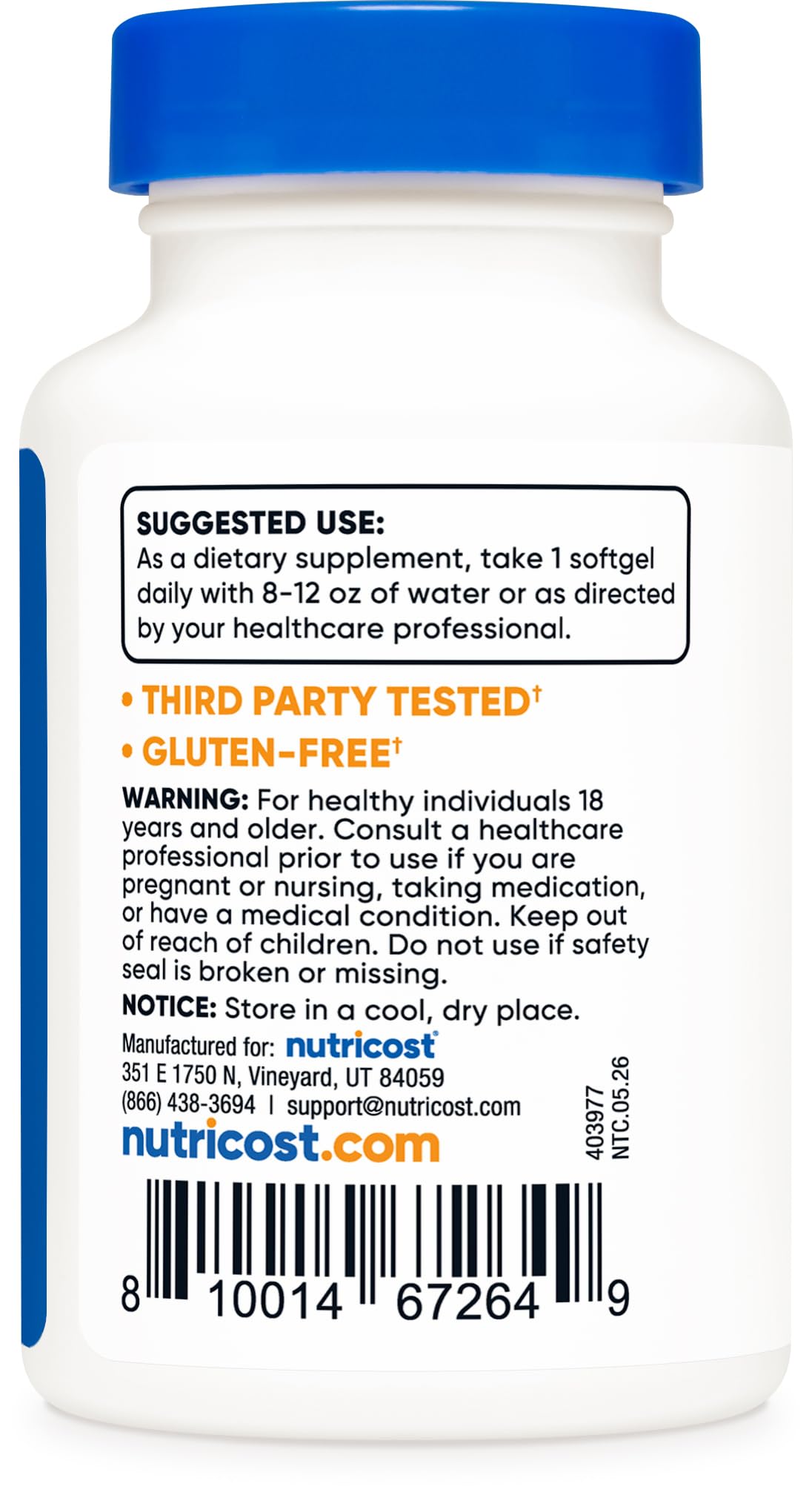 Nutricost Vitamin K2 MK-7 100 mcg, 240 Softgels, Gluten Free, GMO-Free — Amazon image 4