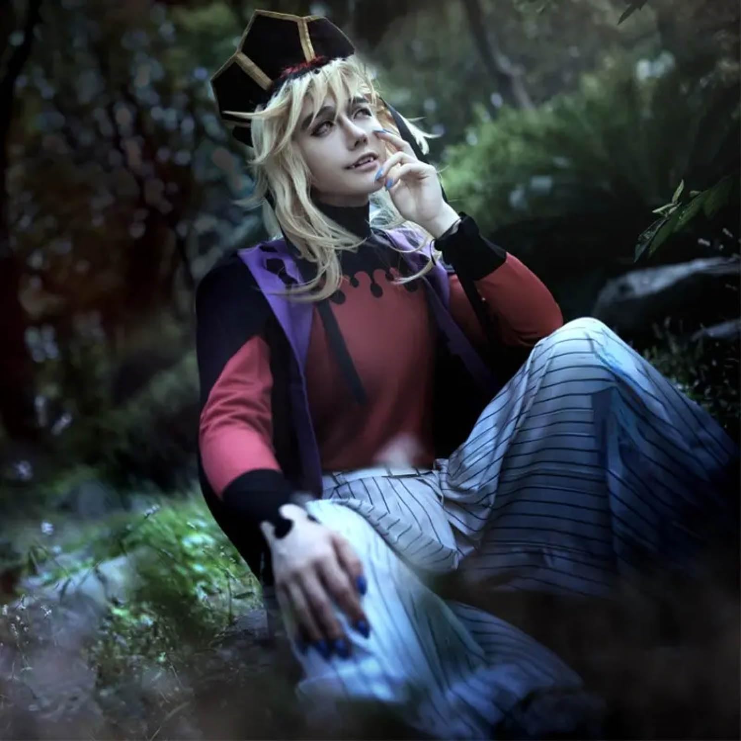Anime Personaje Douma Disfraz de cosplay Iguro Obanai Juego de role Uniforme Conjunto Completo Halloween Fiesta Carnaval Traje de Vestir con Peluca Sombrero para Hombres