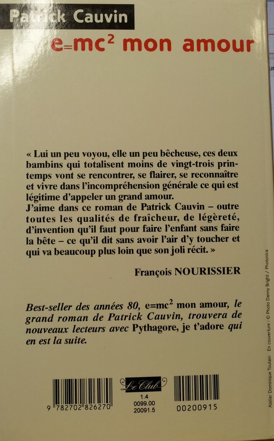 Amazon Fr E Mc2 Mon Amour Cauvin Patrick Livres