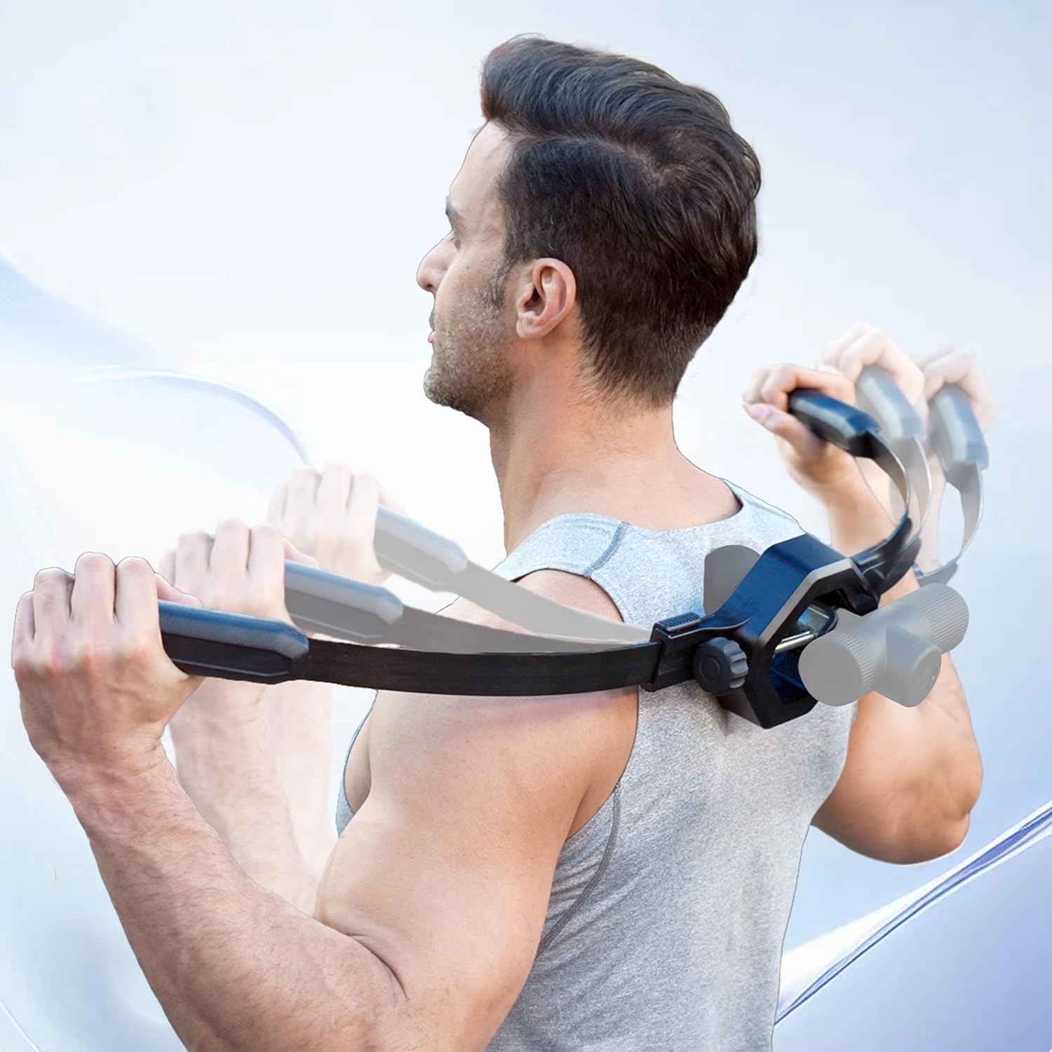 Massage Gun Holder for Hard to Reach Areas. Relieve Muscle Pain in Shoulders, Upper Back, Lower Back, Legs. Compatible with Most Massage Guns. Unlock Full Body, Deep Tissue Relief