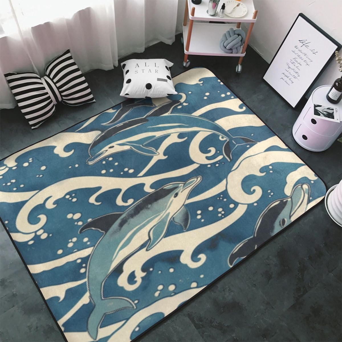 Alfombra de delfines para evitar caídas en el cuarto de los niños y zona juvenil
