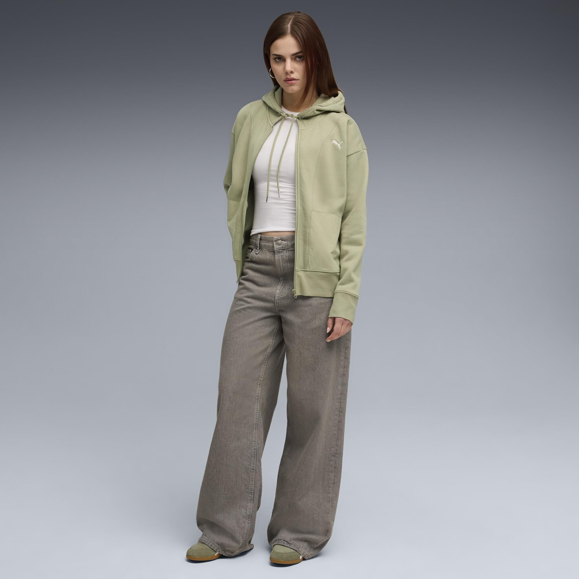 PUMA HER Relaxed bluza z kapturem na całej długości FL
