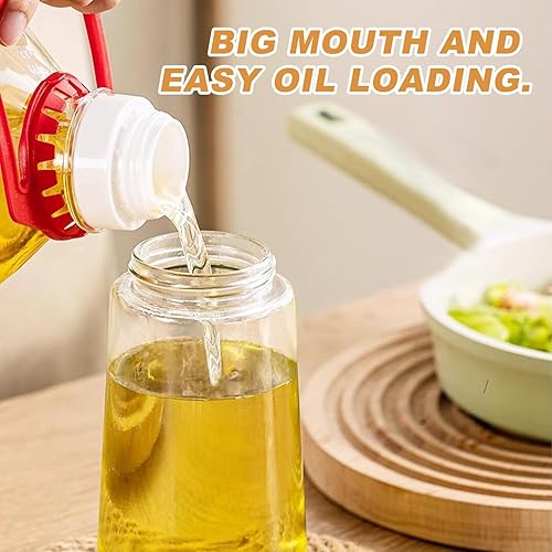Miniatura 4 de Pulverizador de aceite de oliva de vidrio de 16 oz470 ml para cocinar - Dispensador de aceite de oliva 2 en 1 para utensilios de cocina, freidora de
