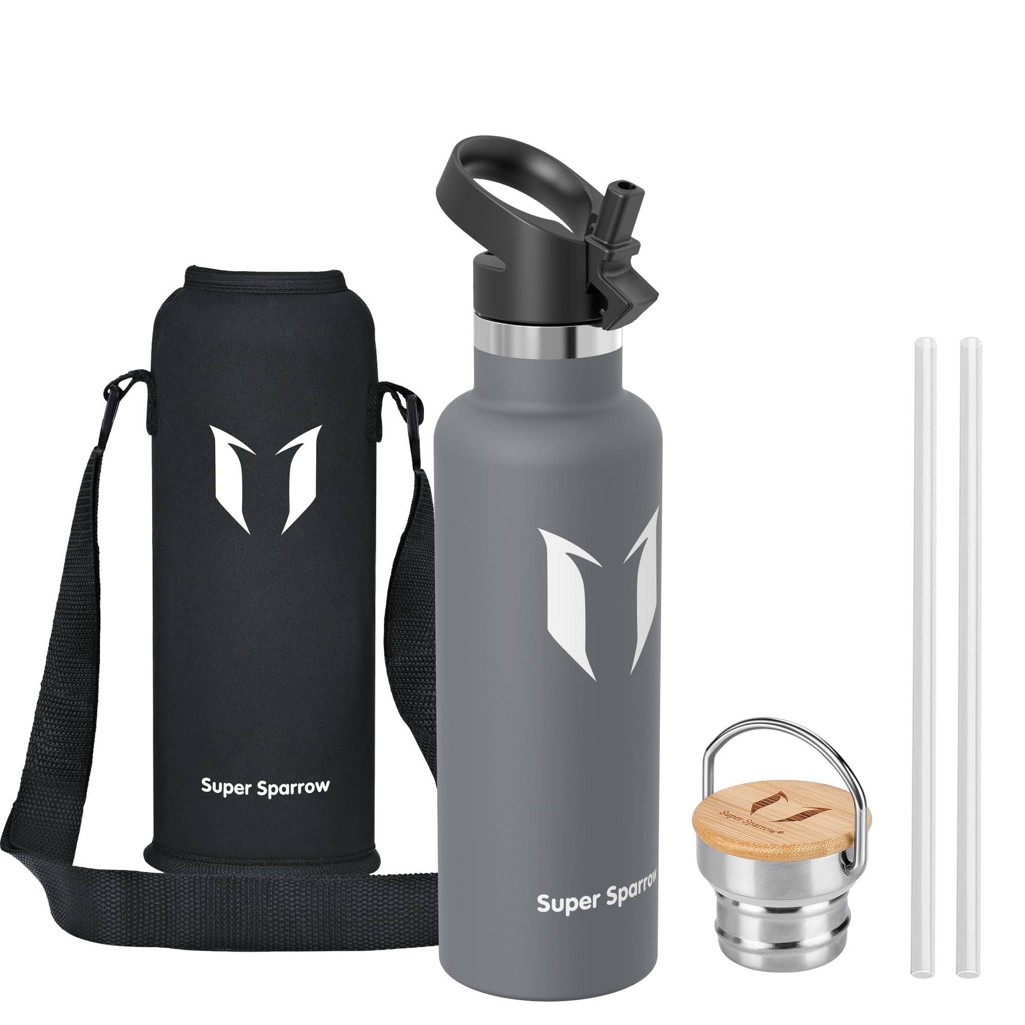 Super Sparrow Botella Agua Acero Inoxidable - Botella Agua Niños - 500ml/750ml/1L - Botella Termica Boca Estándar - Sin BPA, para Niños & Adultos, Deporte, Oficina, Yoga, Ciclismo — view 14