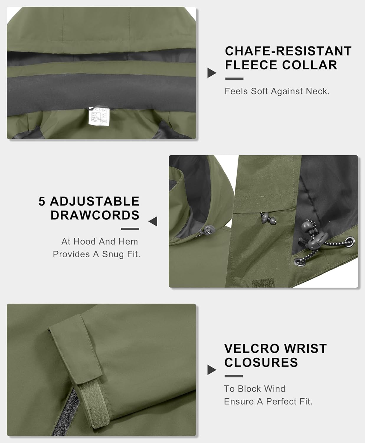 Little Donkey Andy Mens Waterproof Rain Jacket Lightweight Windbreaker Hooded Jacket Packable Raincoat for Outdoor Hiking
