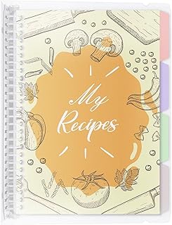 Blank Recipe Book to Write in Your Own Recipes, 8.5" x 11" Removable Hardcover Family Recipe Binder with Dividers, Customi...