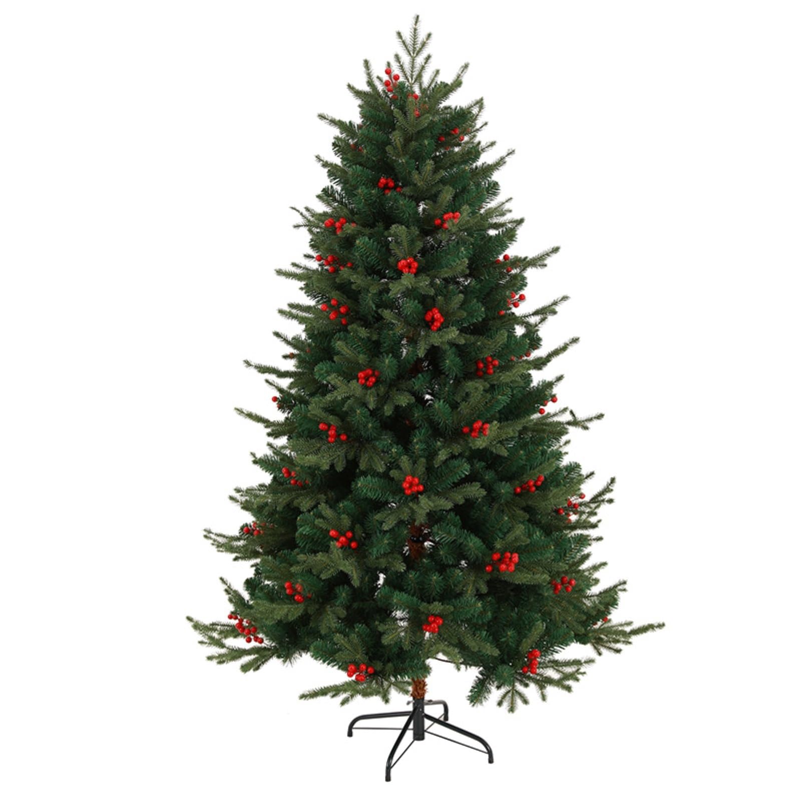 6ft Christmas Tree Artificial Hinged Christmas Tree with Haw Tall Fake Tree with Realistic Foliage for Home Hotel(180cm)