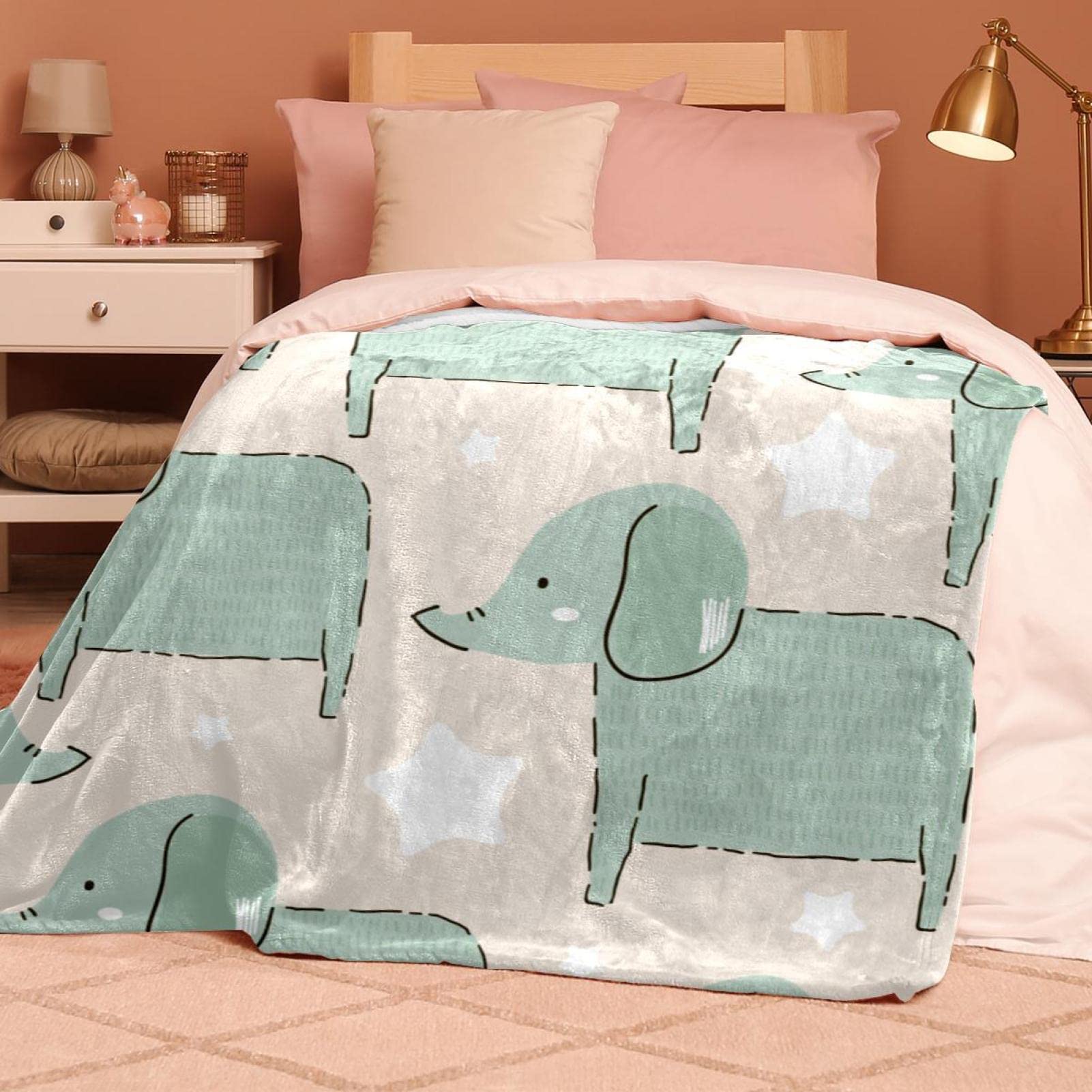 Manta de forro polar para perro, diseño de estrellas, para sofá, ligera, mullida