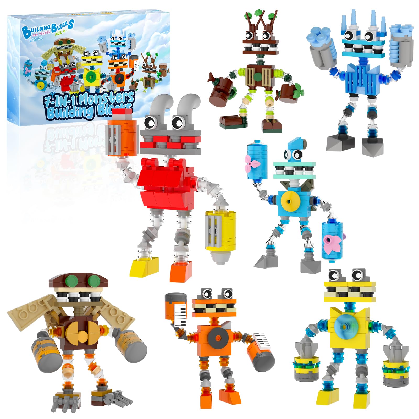 Amazon.com: 7-in-1 Singing Monsters Building Blocks, 7 Packs My
