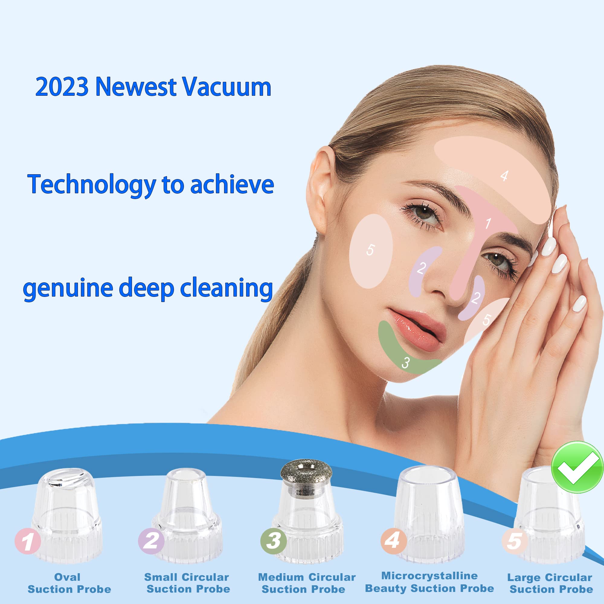 2023 più nuovo aspirapolvere Tunbot per i punti neri, strumento ricaricabile per l'estrazione dei punti neri - 5 potenza di aspirazione, 5 sonde per pelli sensibili all'acne, grasse, secche, sensibili