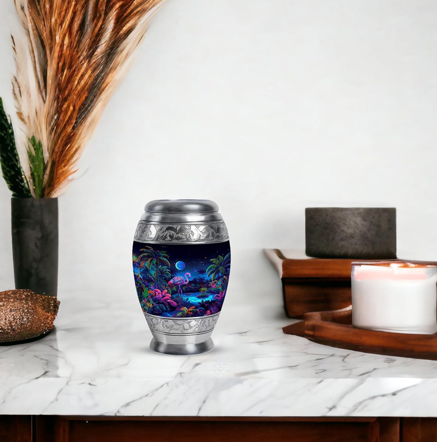 Flamingo Urn for Adult Male - Mini Urns for Ashes - Little Urns for Ashes - Burial Urns for Male & Female - Urn for Ashes for Women - 3 Inch Pack of 1 - Funeral Urns for Ashes