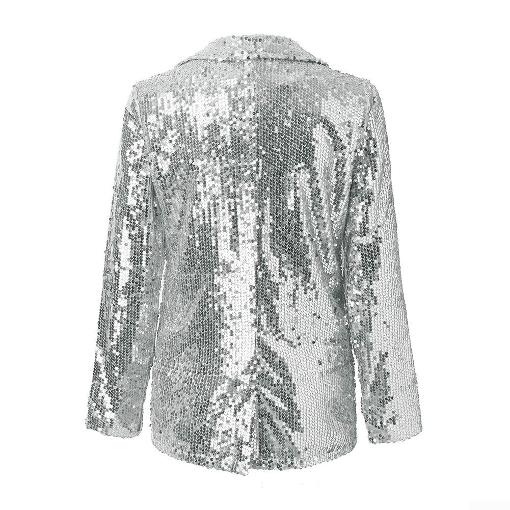 Giacca da donna con paillettes da discoteca, giacca con glitter luccicanti per autunno