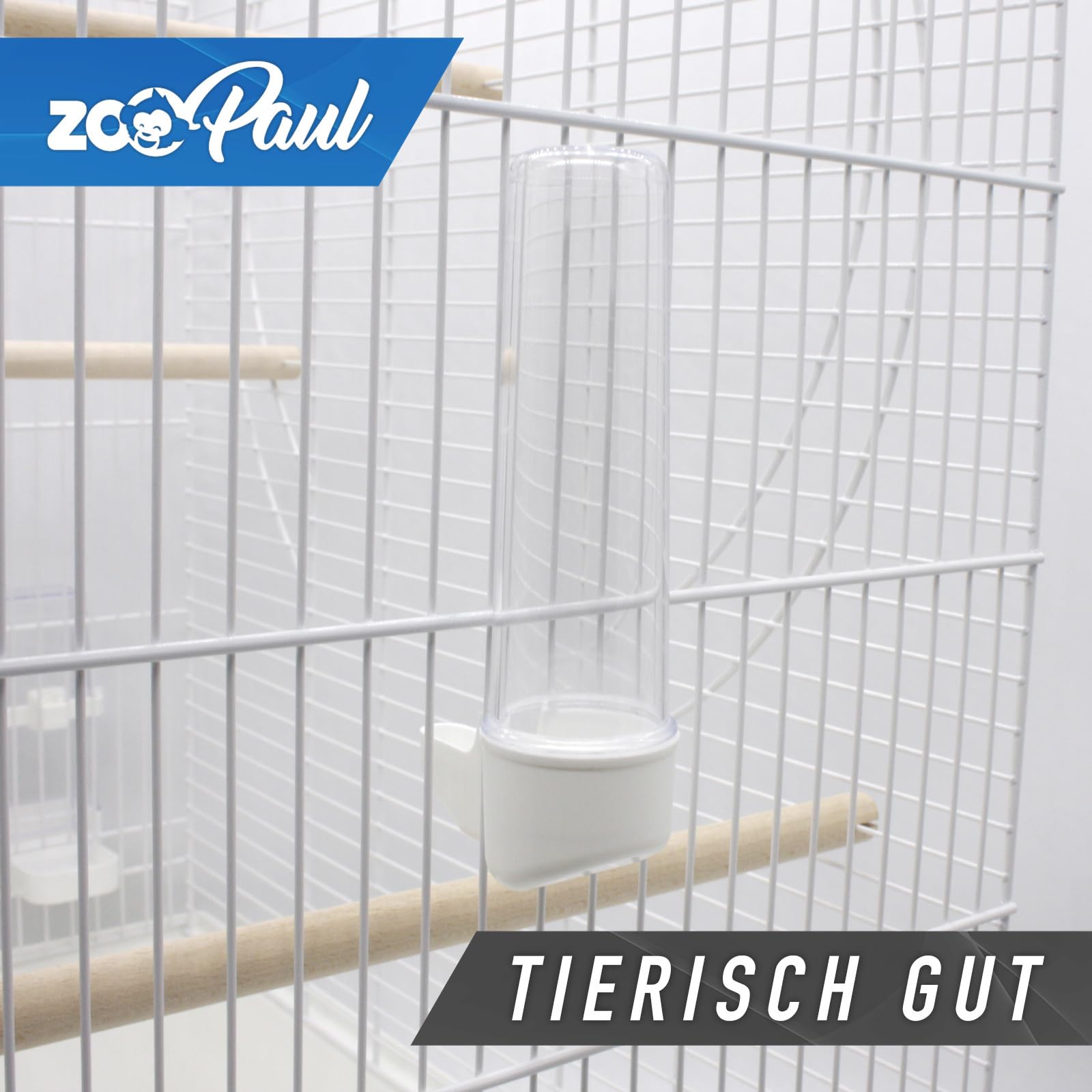 ZooPaul Vogelkäfig XXL Emma Cabrio weiß Wellensittiche Kanarien mit Trinkröhrchen Badehaus usw.