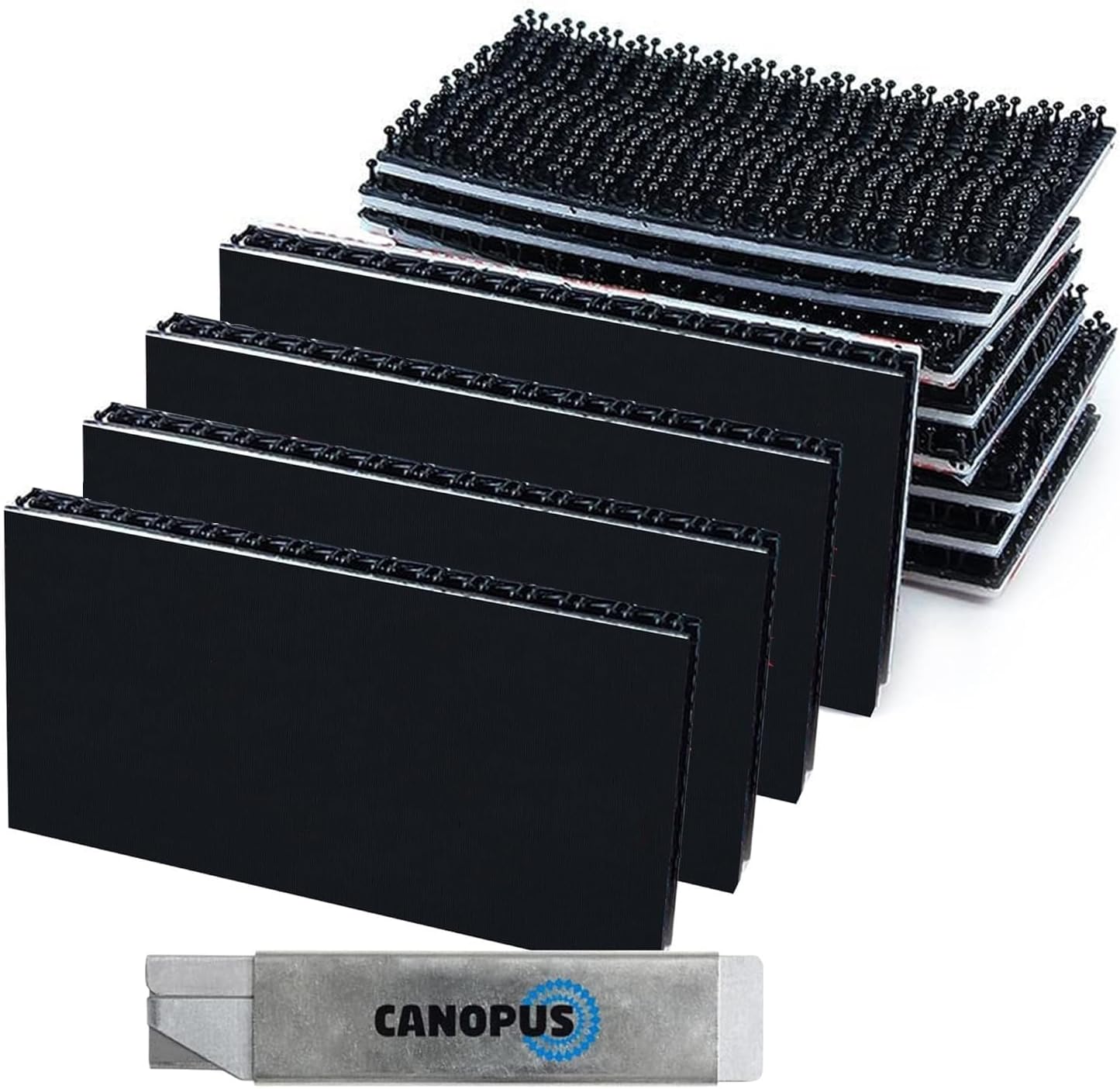 Dual Lock SJ3550 CF Adhesive Pads 25 x 50mm, Set of 16, Waterproof Dual Lock Number Plate Pads, Black