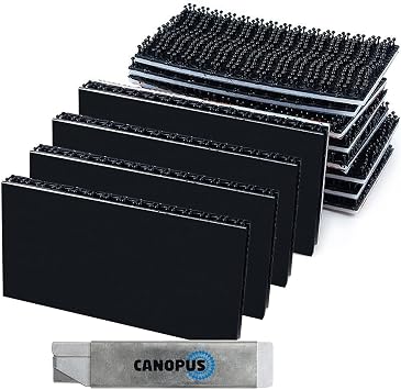 CANOPUS Adhesive Pads 1in x 2in, Set of 16 8 Pairs, Waterproof Hook and Loop Pads, Number Plate Pads, SJ3550CF, Black