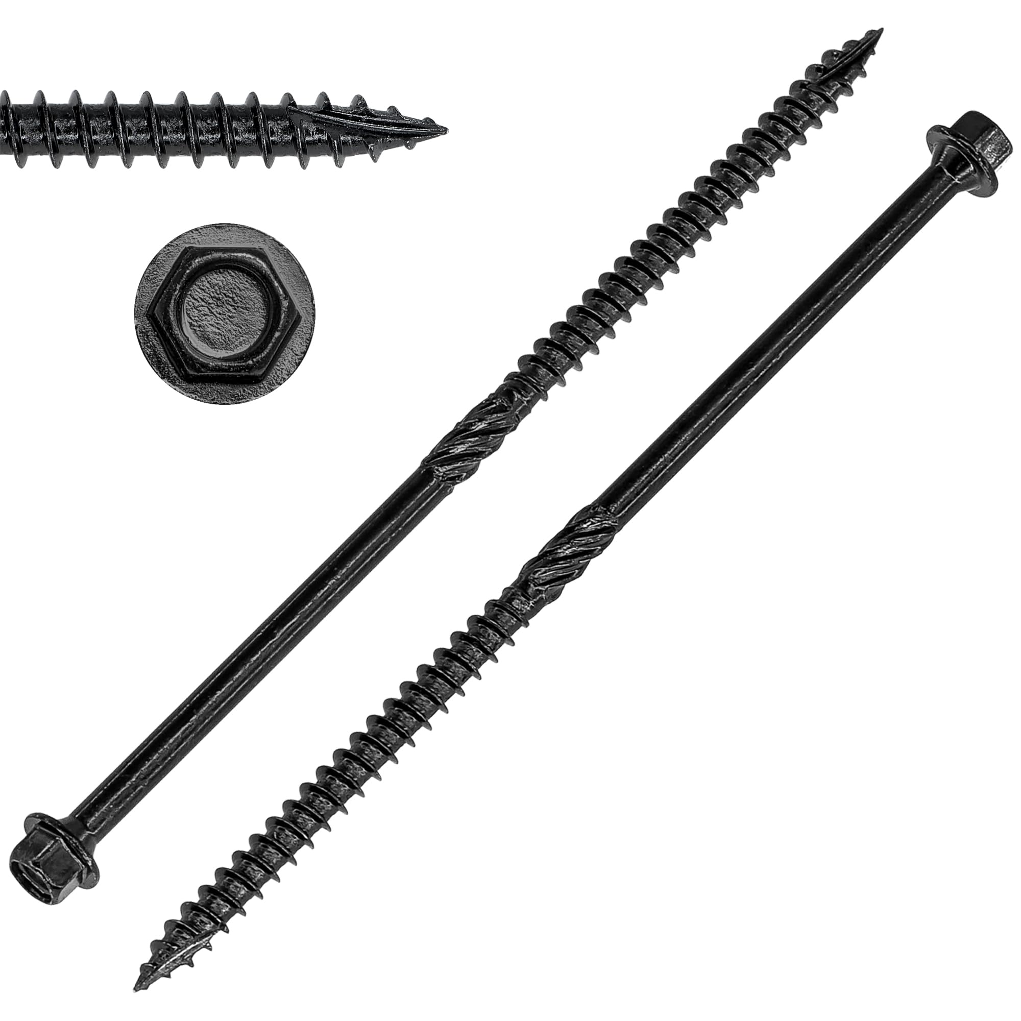 10 Pieces Hex Head Timber Screws – Heavy-Duty Exterior Decking Fixing Screw for Hardwood (150mm)